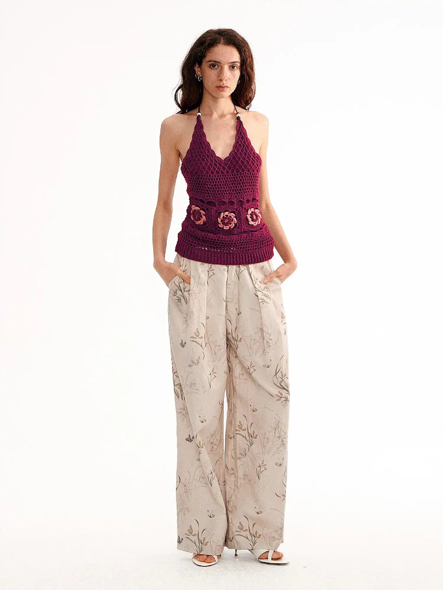 Muse Naps Floral Granny Square Crochet Halter Top | Canton Collective
