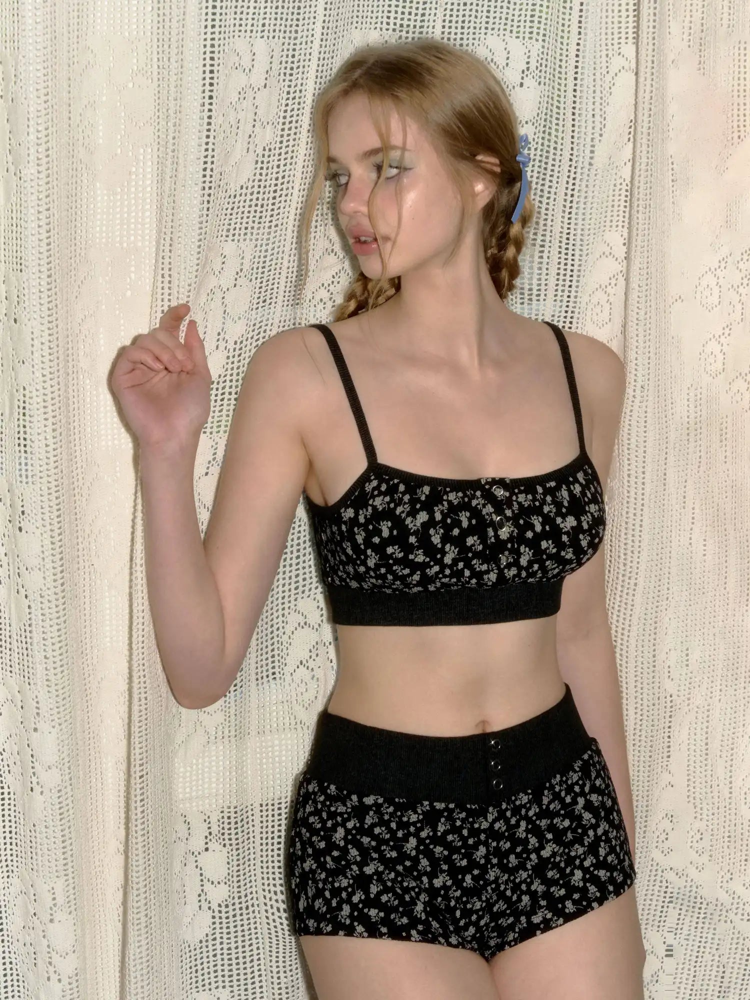 Deleteex Floral Knit Micro Shorts | Canton Collective