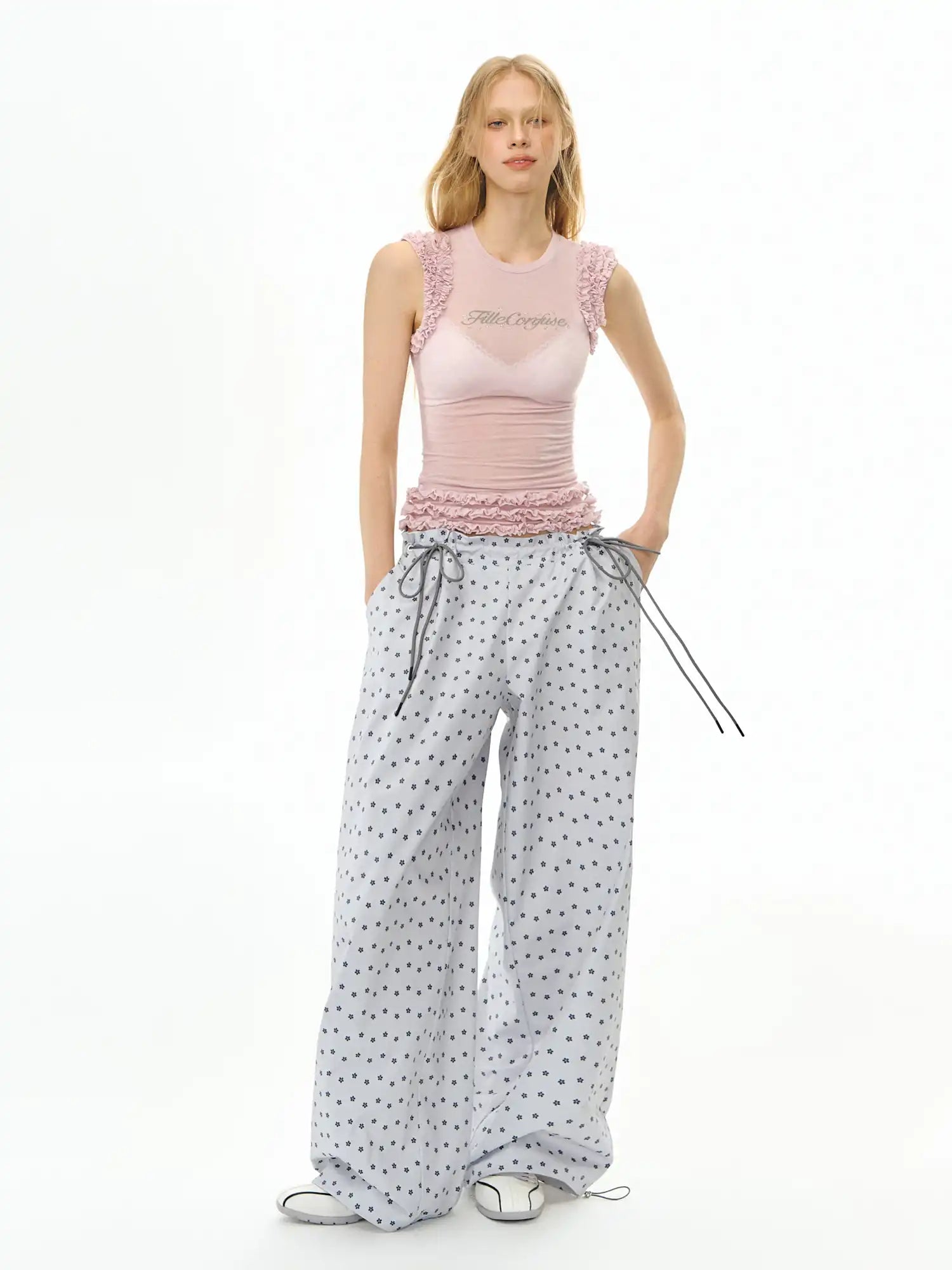 Deleteex Floral Pleated Track Pants | Canton Collective