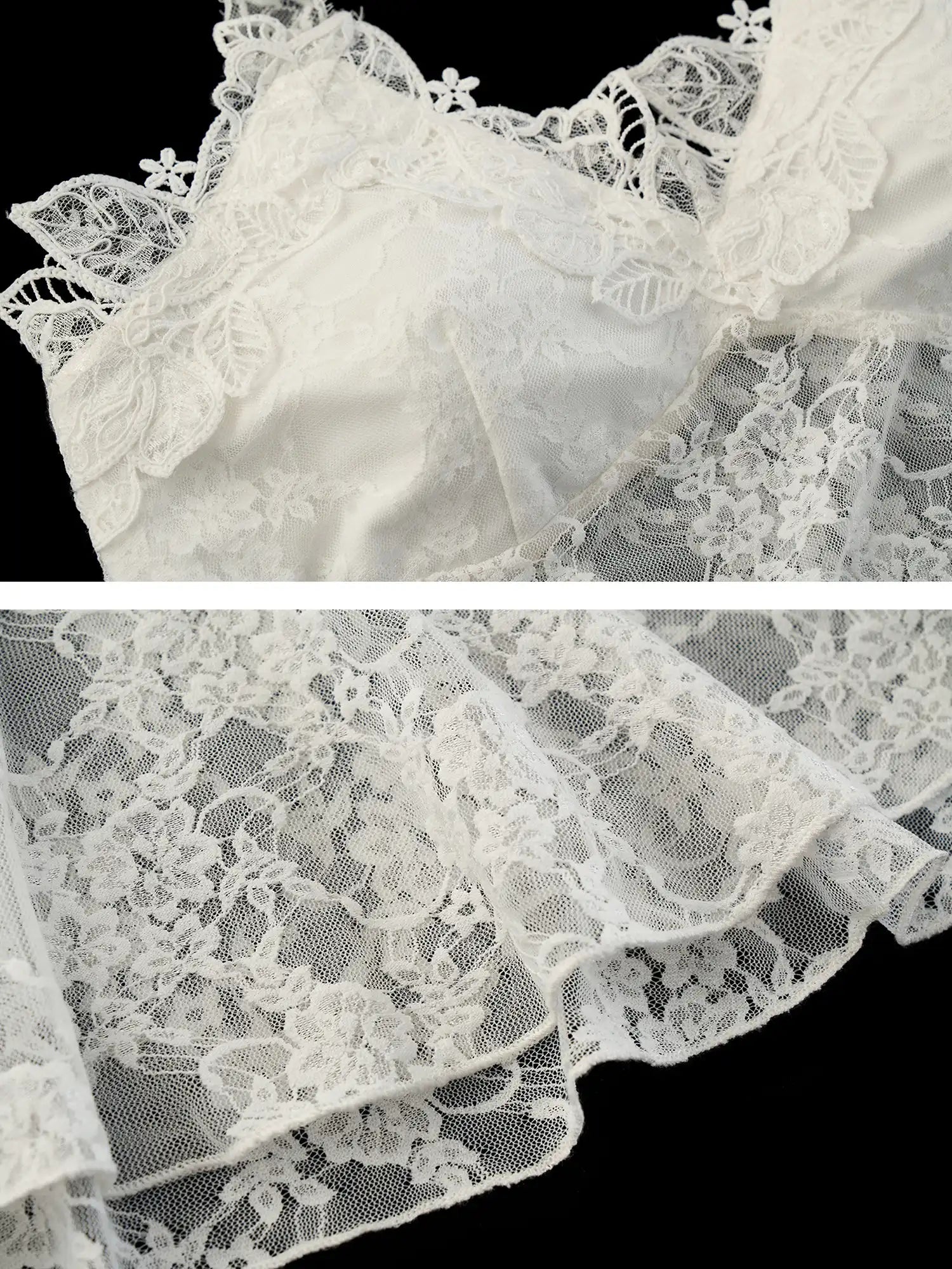 MAMC Floral Sheer Lace Babydoll Halter Top | Canton Collective