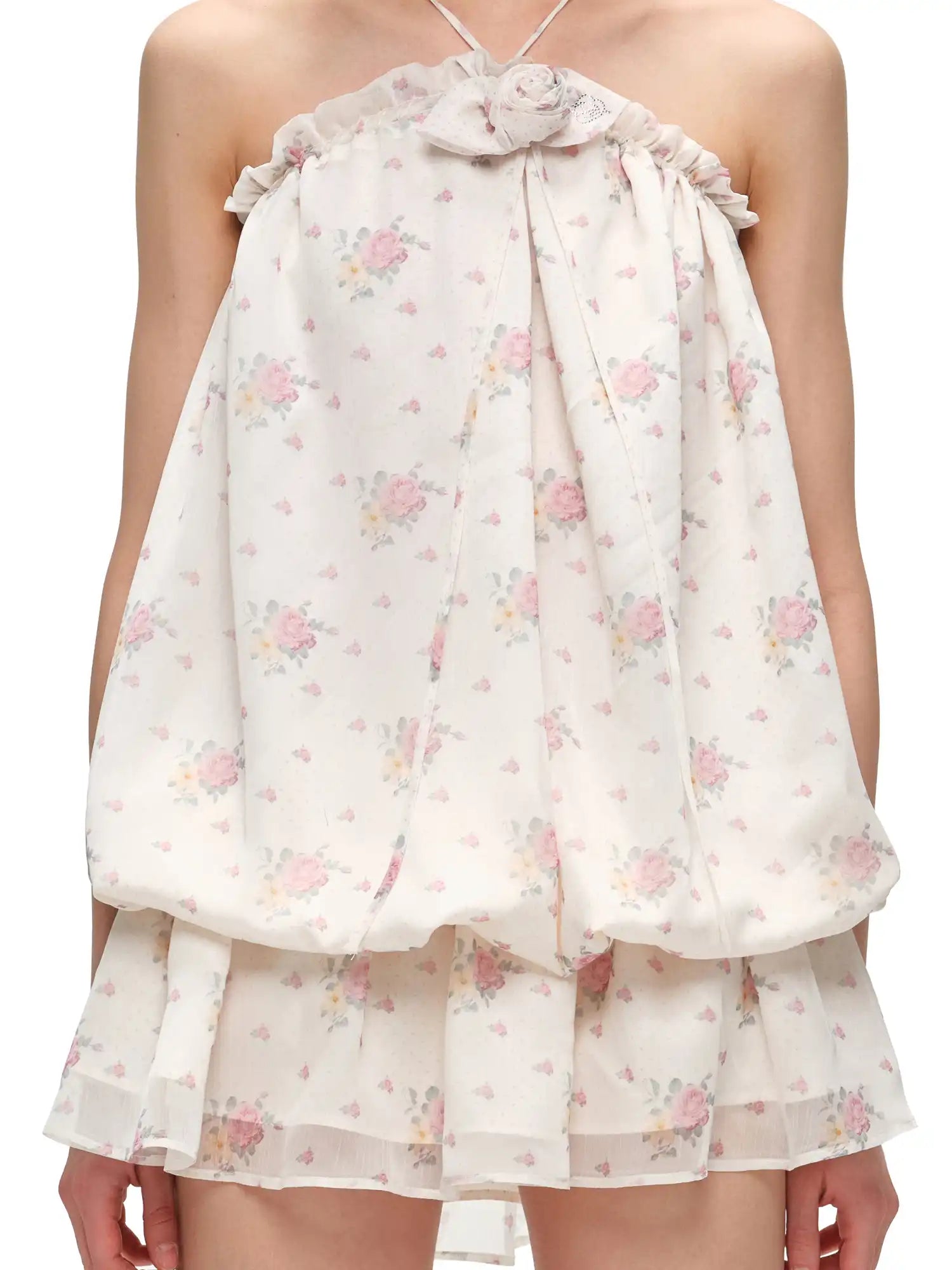 1Jinn Studio Floral Smocked Halter Mini Dress | Canton Collective