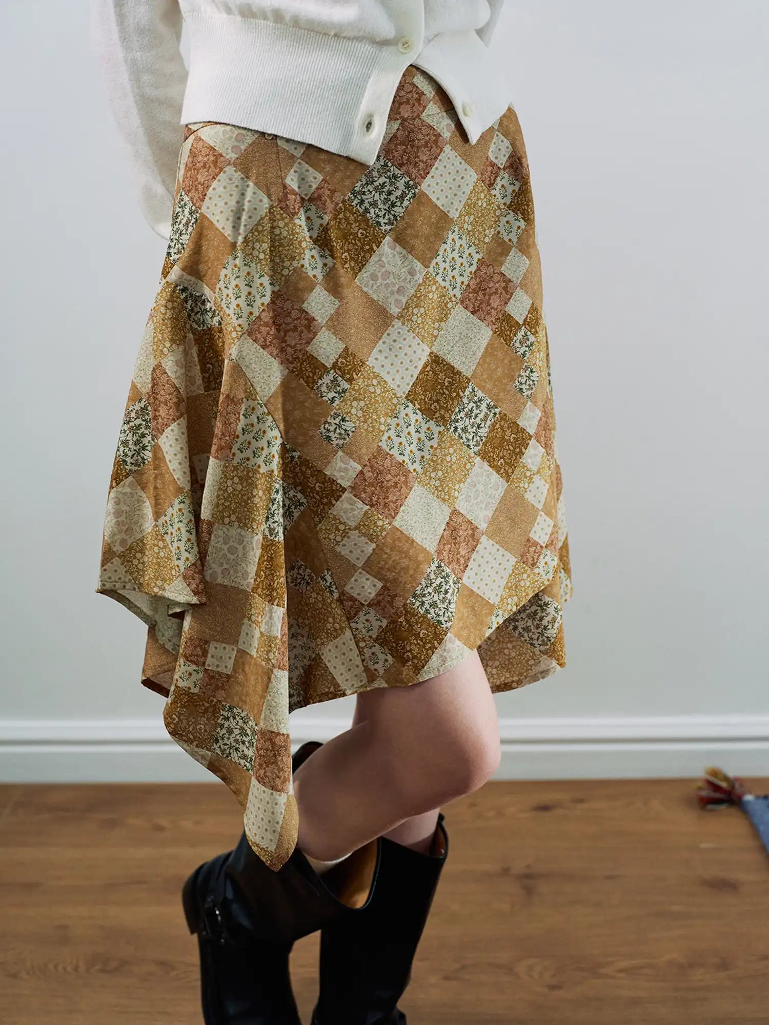 CantonCollective Design Floral Wrap Skirt with Handkerchief Hem | Canton Collective