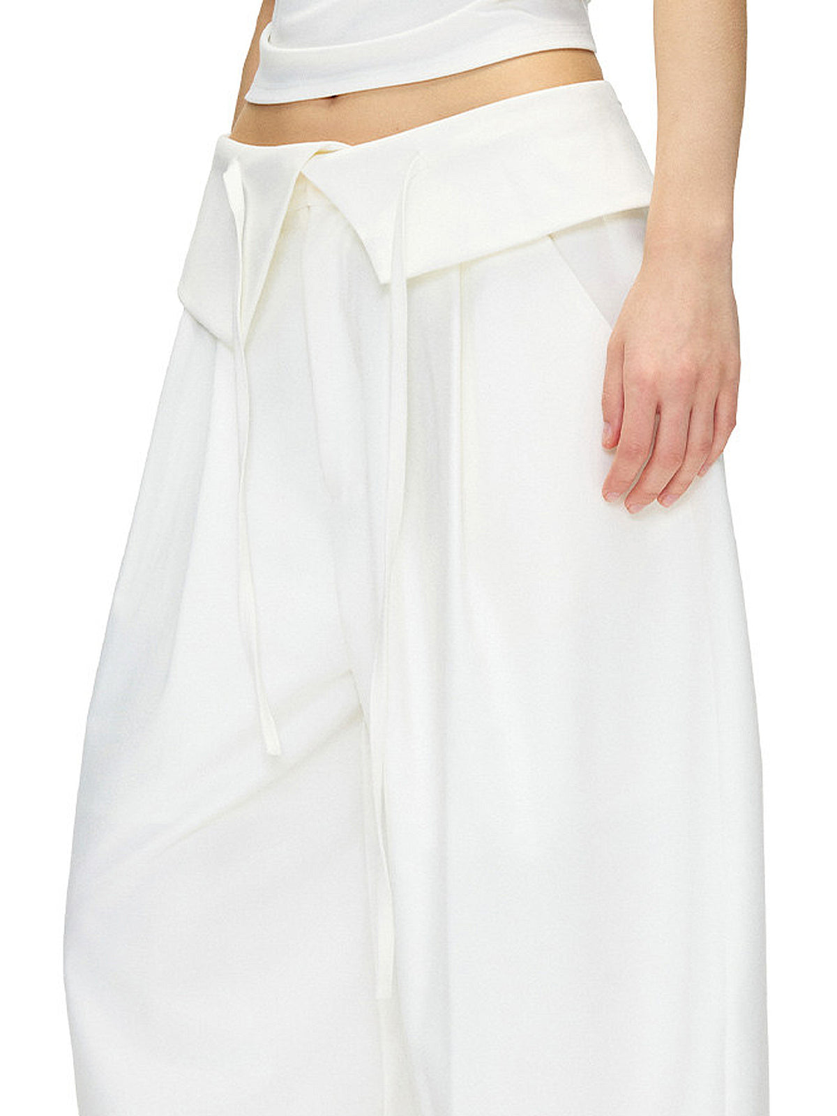 Outtheblue Fold Over Wide-Leg Barrel Trousers | Canton Collective