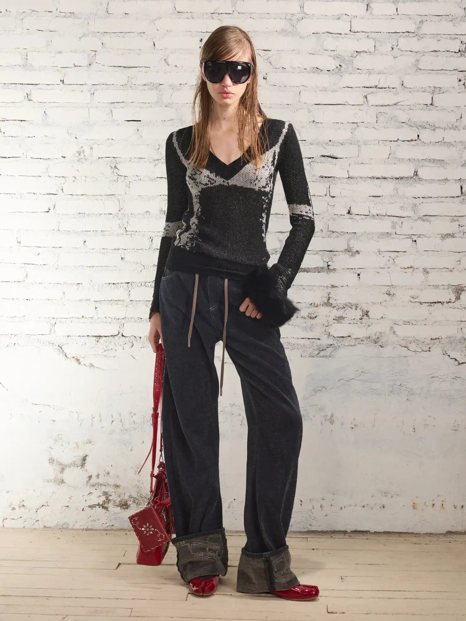 2th Desire Folded-Hem Printed Hand-Washed Jeans | Canton Collective