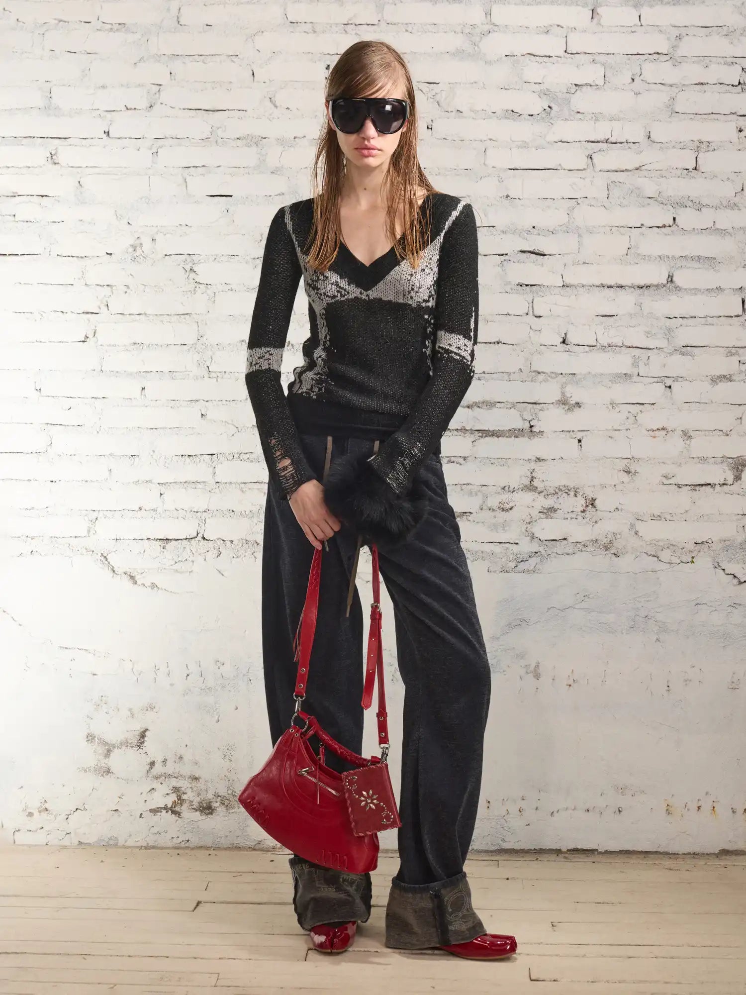 2th Desire Folded-Hem Printed Hand-Washed Jeans | Canton Collective