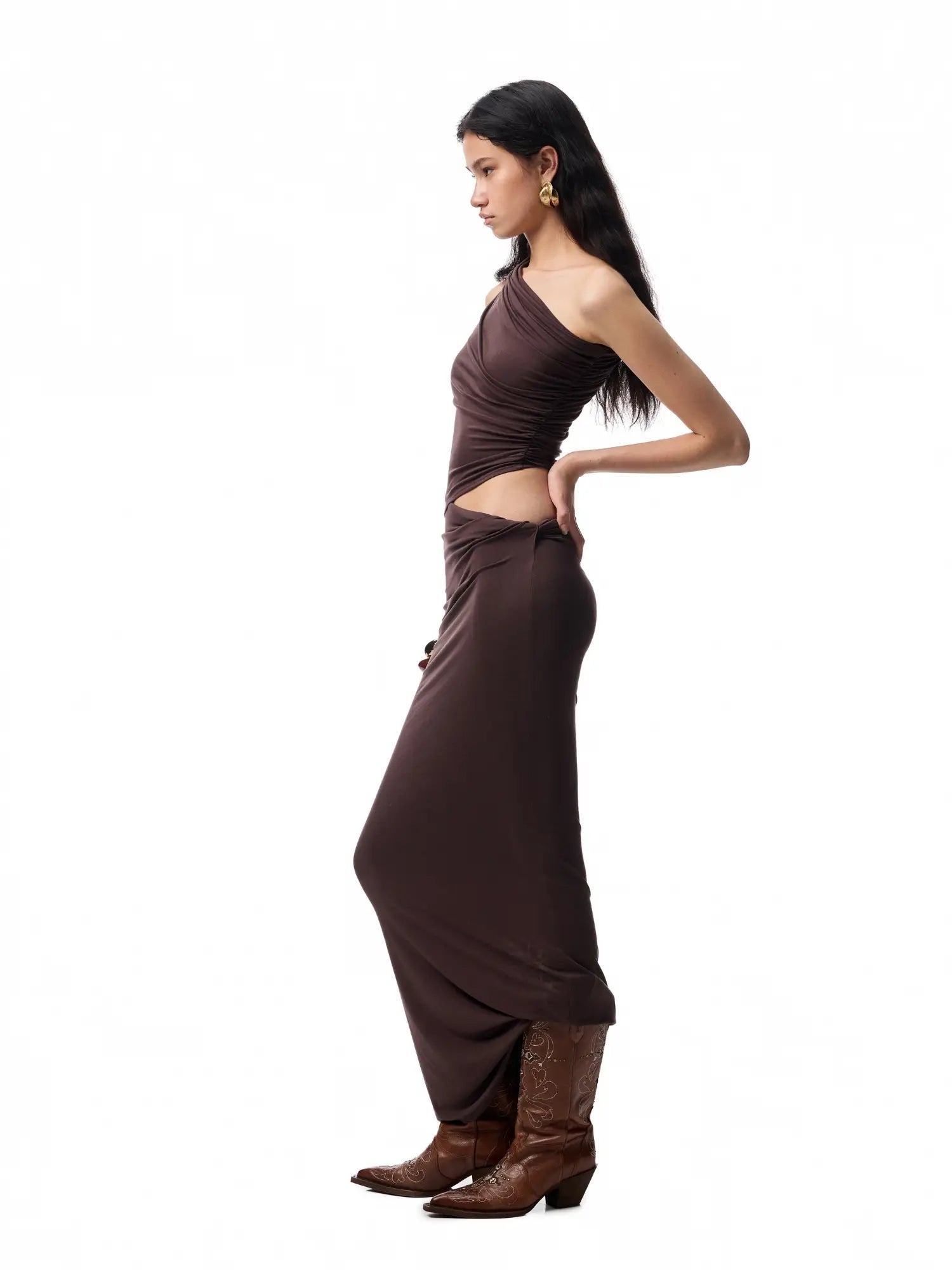 1Jinn Studio Foldover Collar Asymmetric Tank Top | Canton Collective