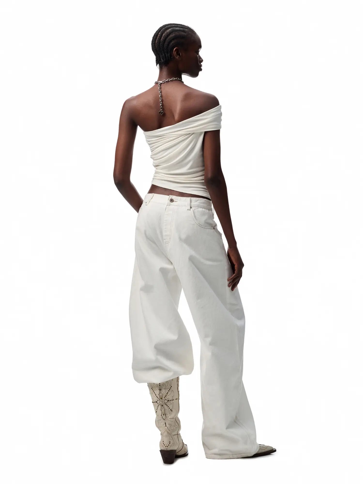1Jinn Studio Foldover Collar Asymmetric Tank Top | Canton Collective
