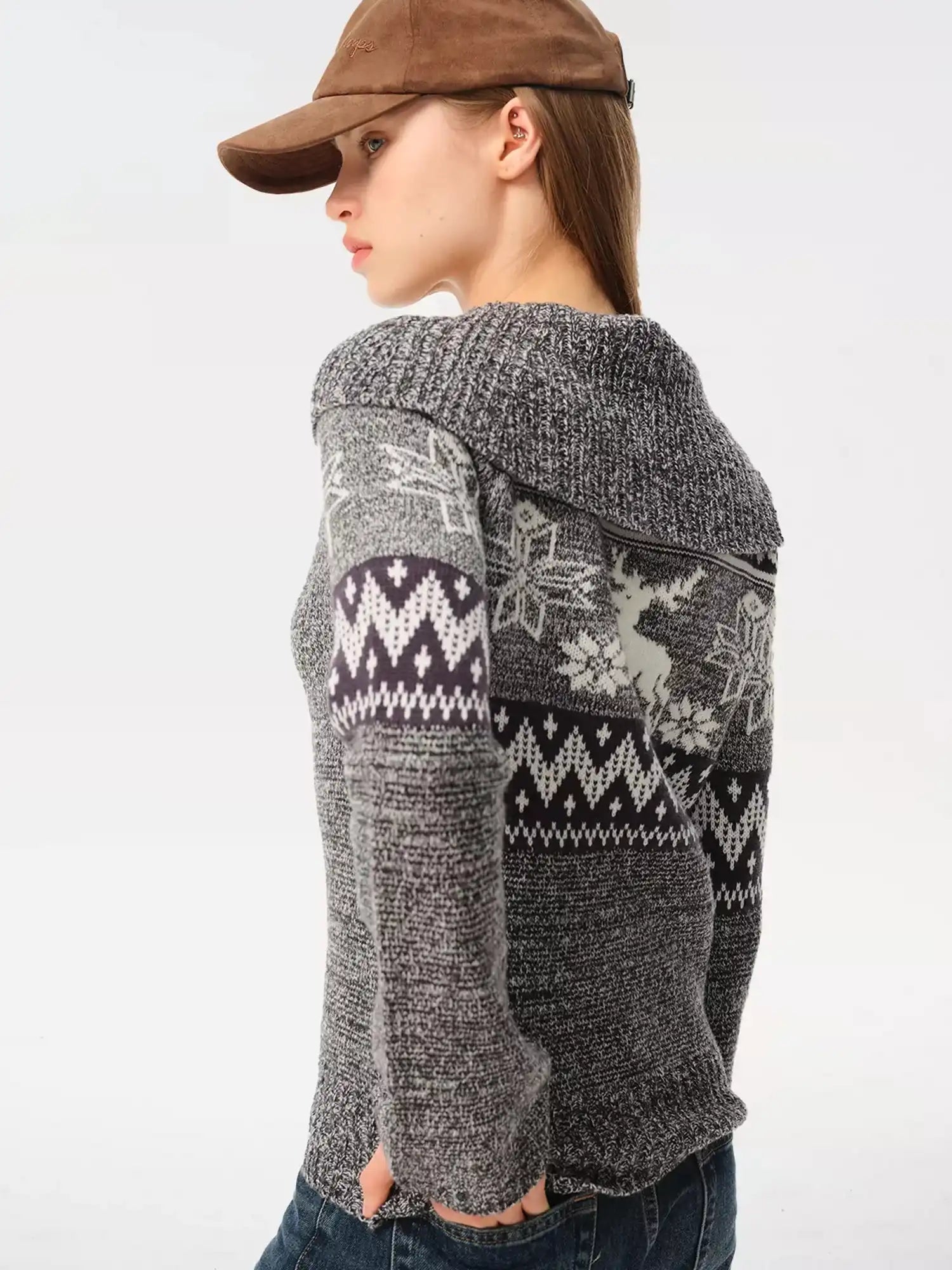 Foldover Fair Isle Sweater