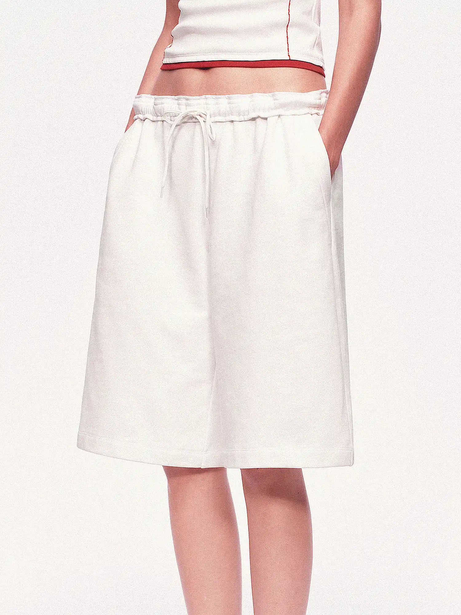 Ayo Foldover Waist French Terry Bermuda Shorts | Canton Collective