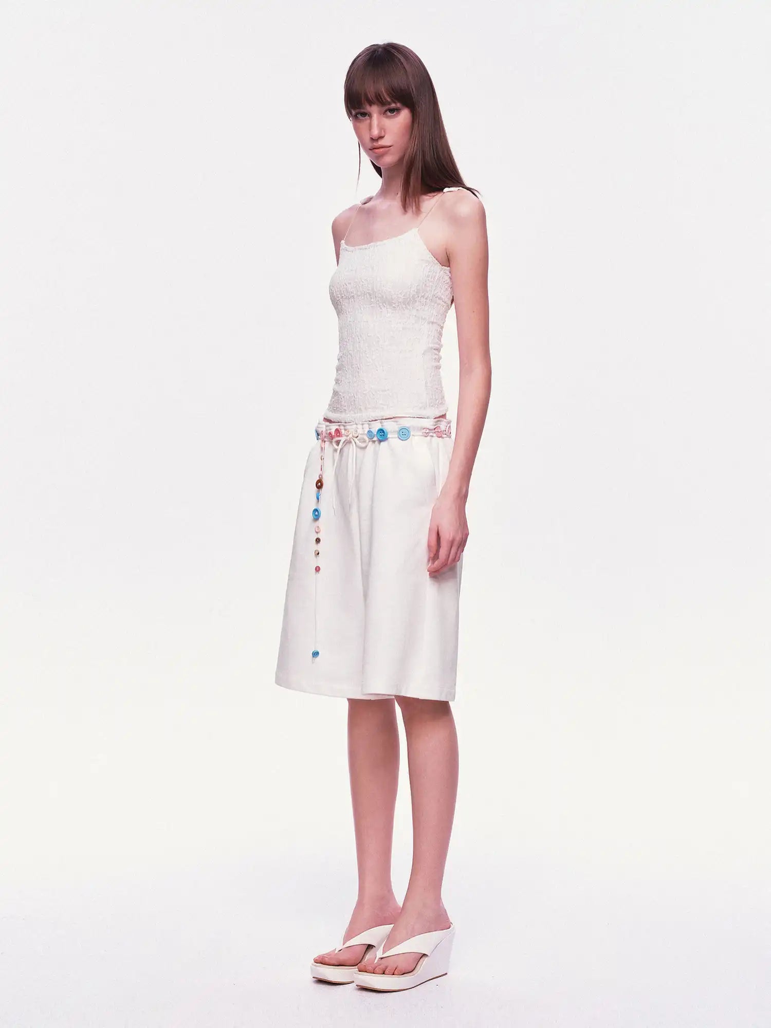 Ayo Foldover Waist French Terry Bermuda Shorts | Canton Collective