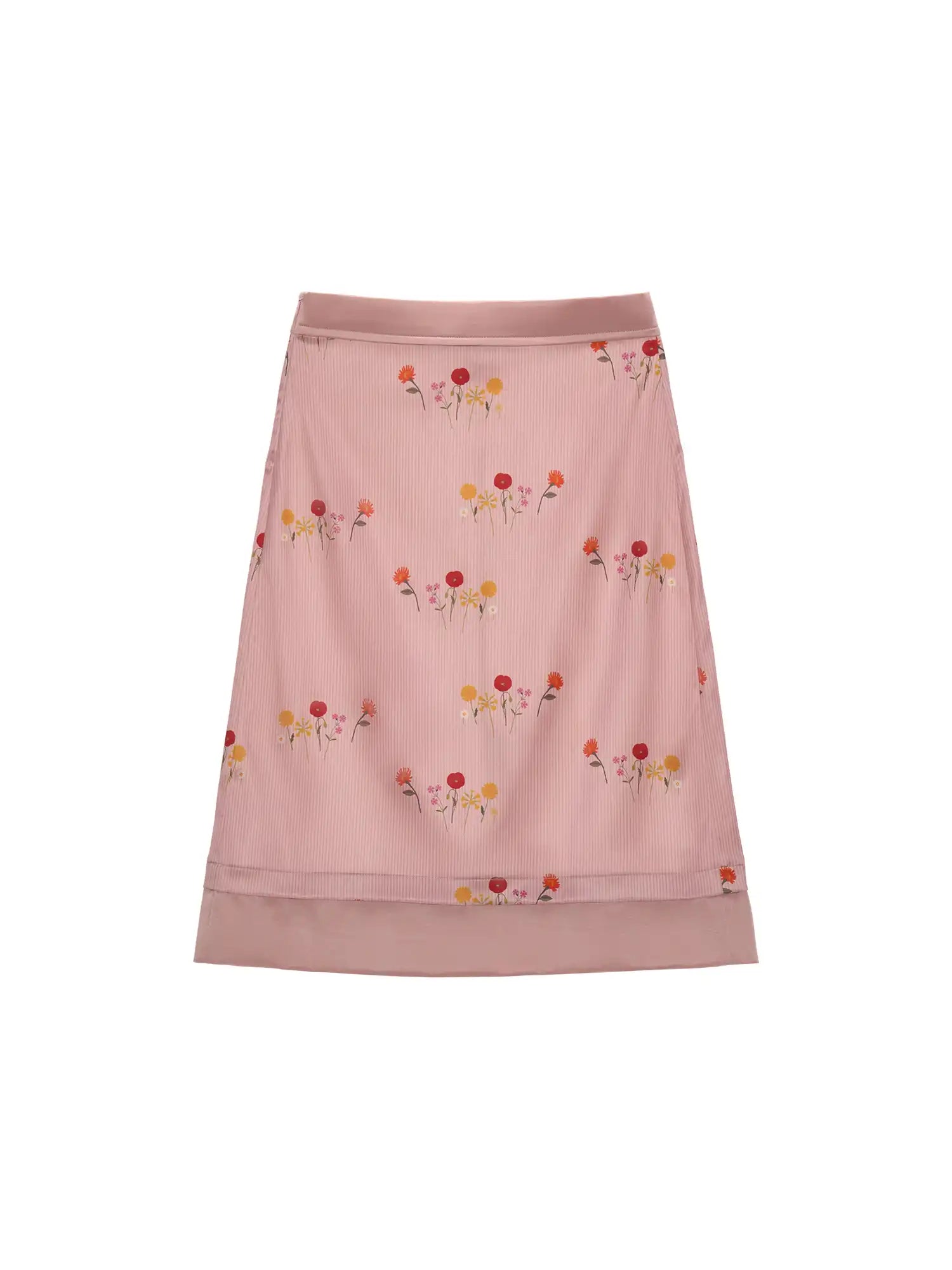 MAMC French Floral Silky Satin Midi Skirt | Canton Collective