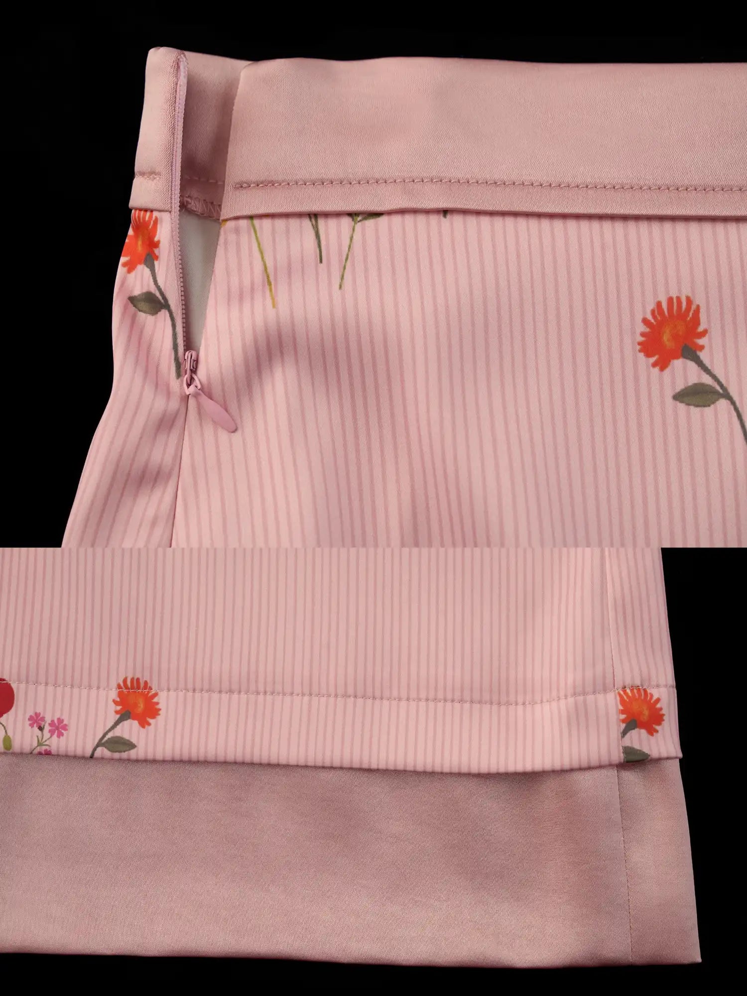 MAMC French Floral Silky Satin Midi Skirt | Canton Collective