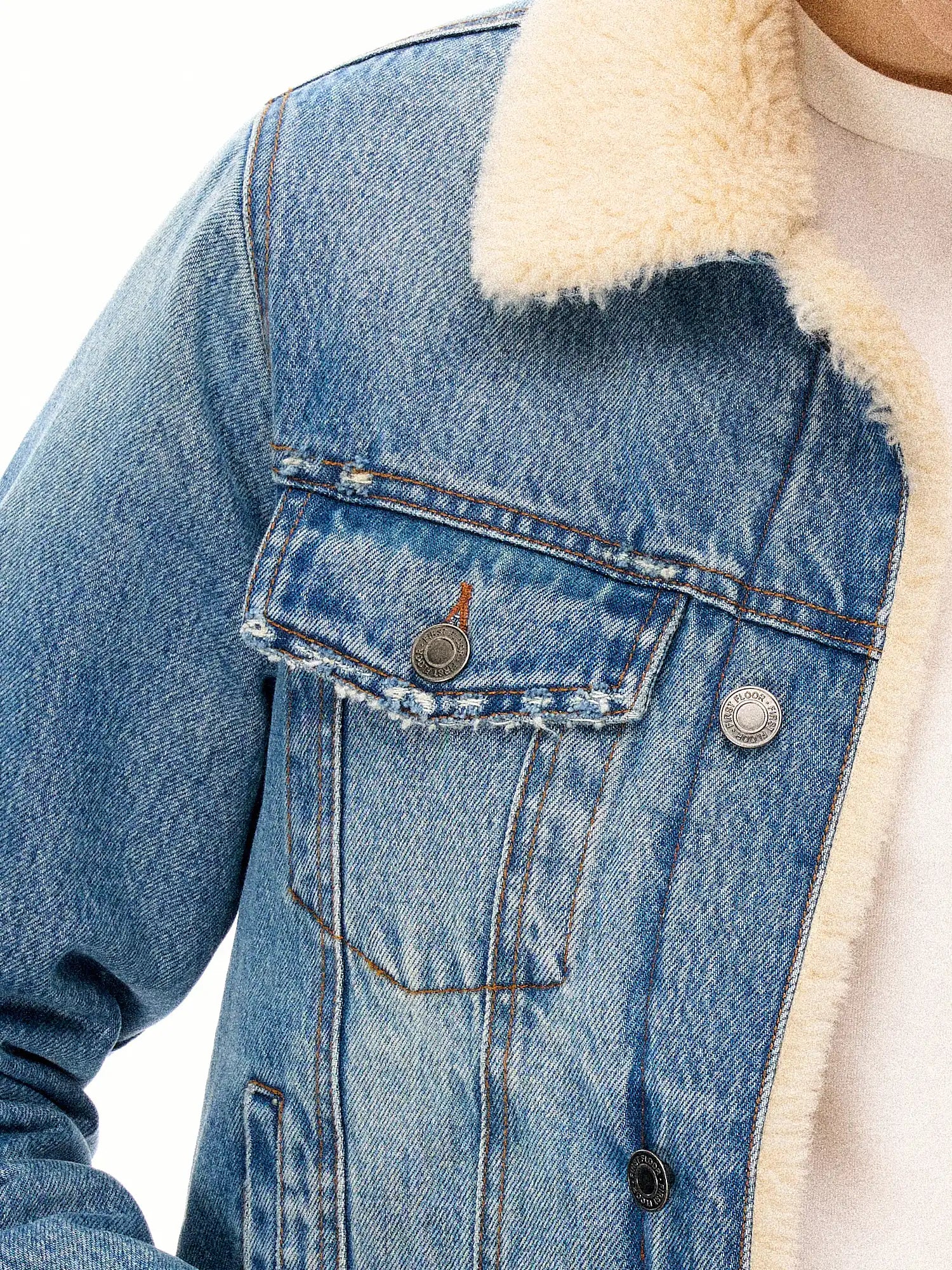 FirstFloor Fur Collar Classic Denim Jacket | Canton Collective