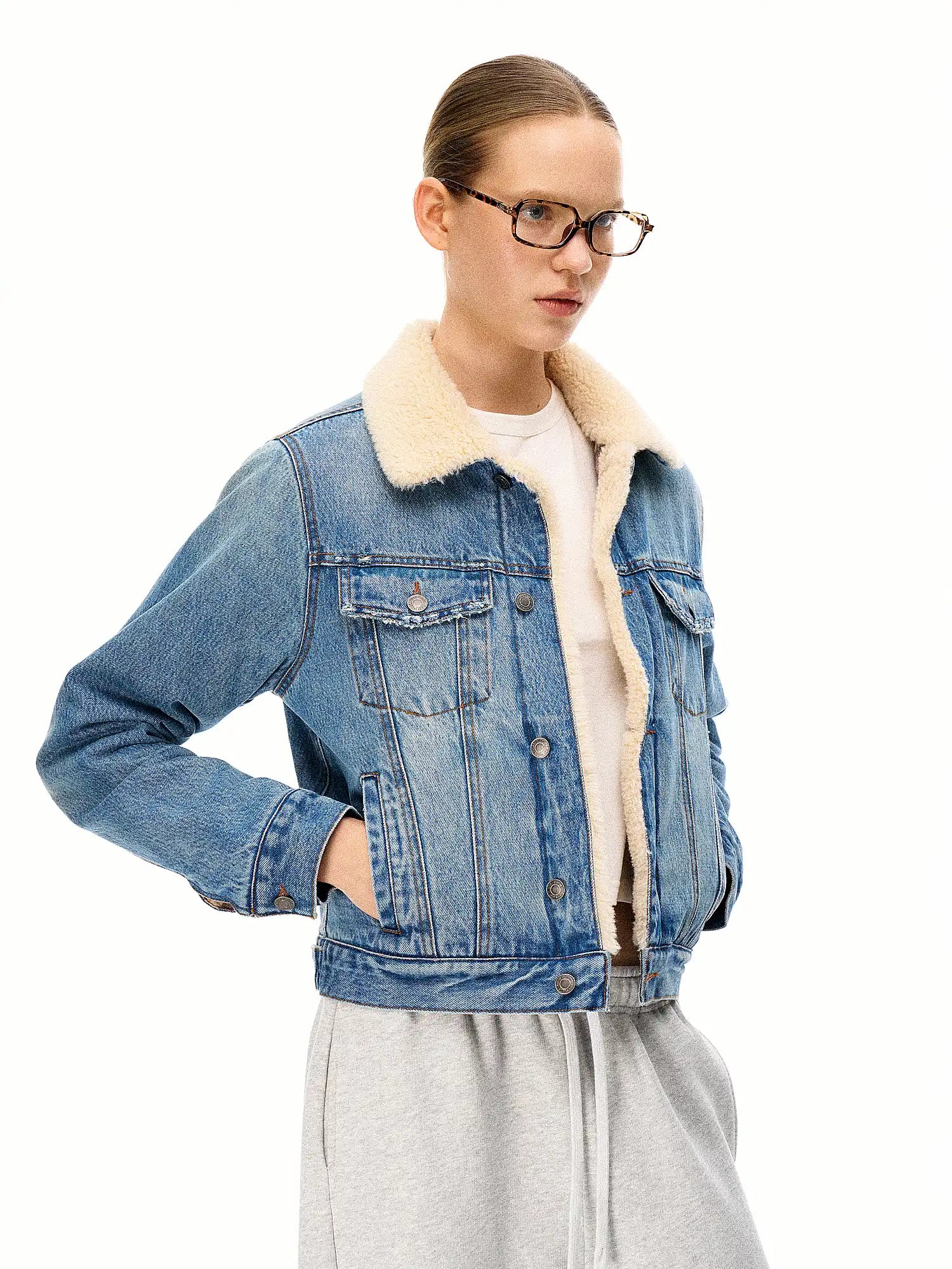 FirstFloor Fur Collar Classic Denim Jacket | Canton Collective