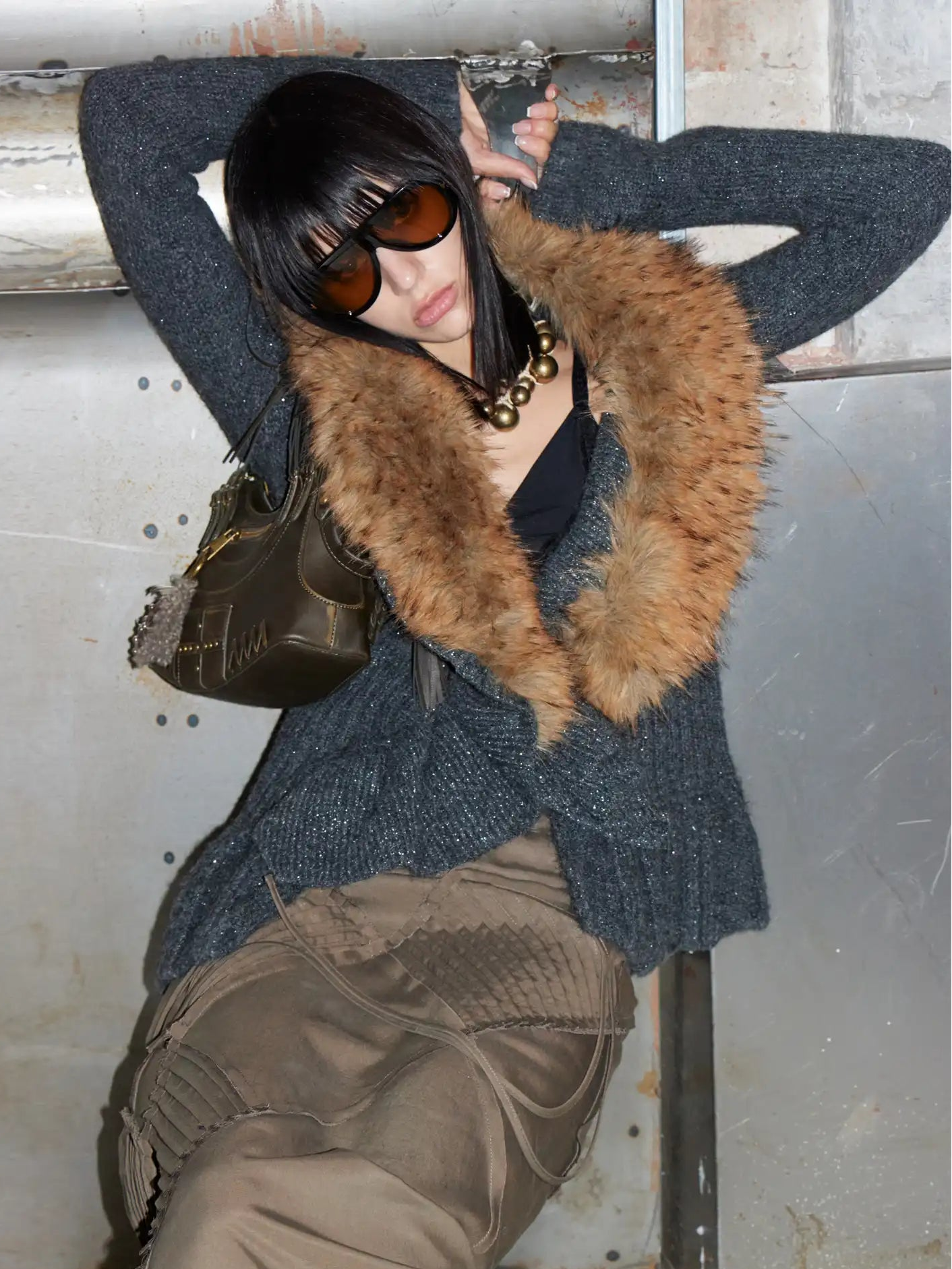 2th Desire Fur Collar Knit Coat | Canton Collective