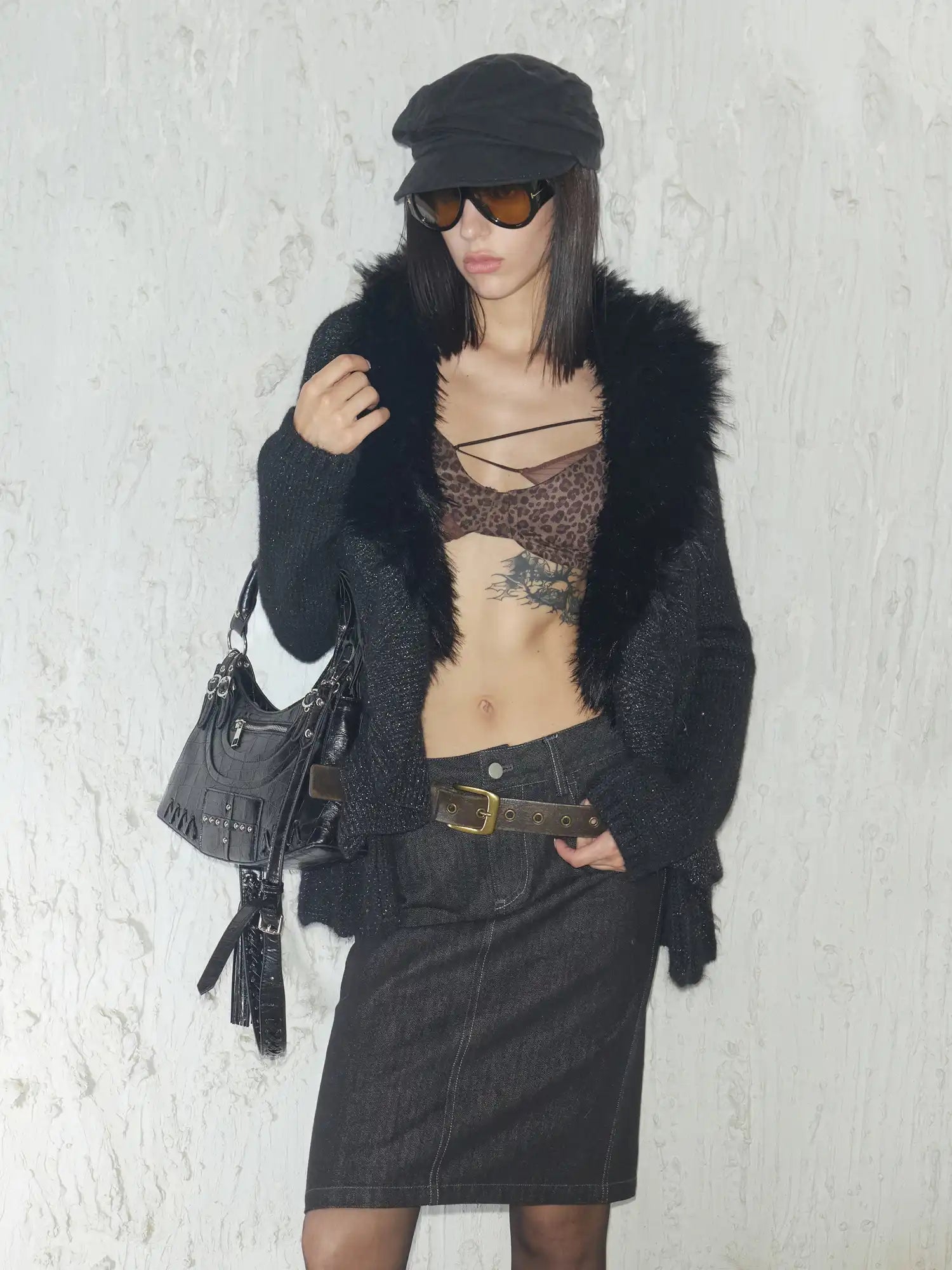 2th Desire Fur Collar Knit Coat | Canton Collective