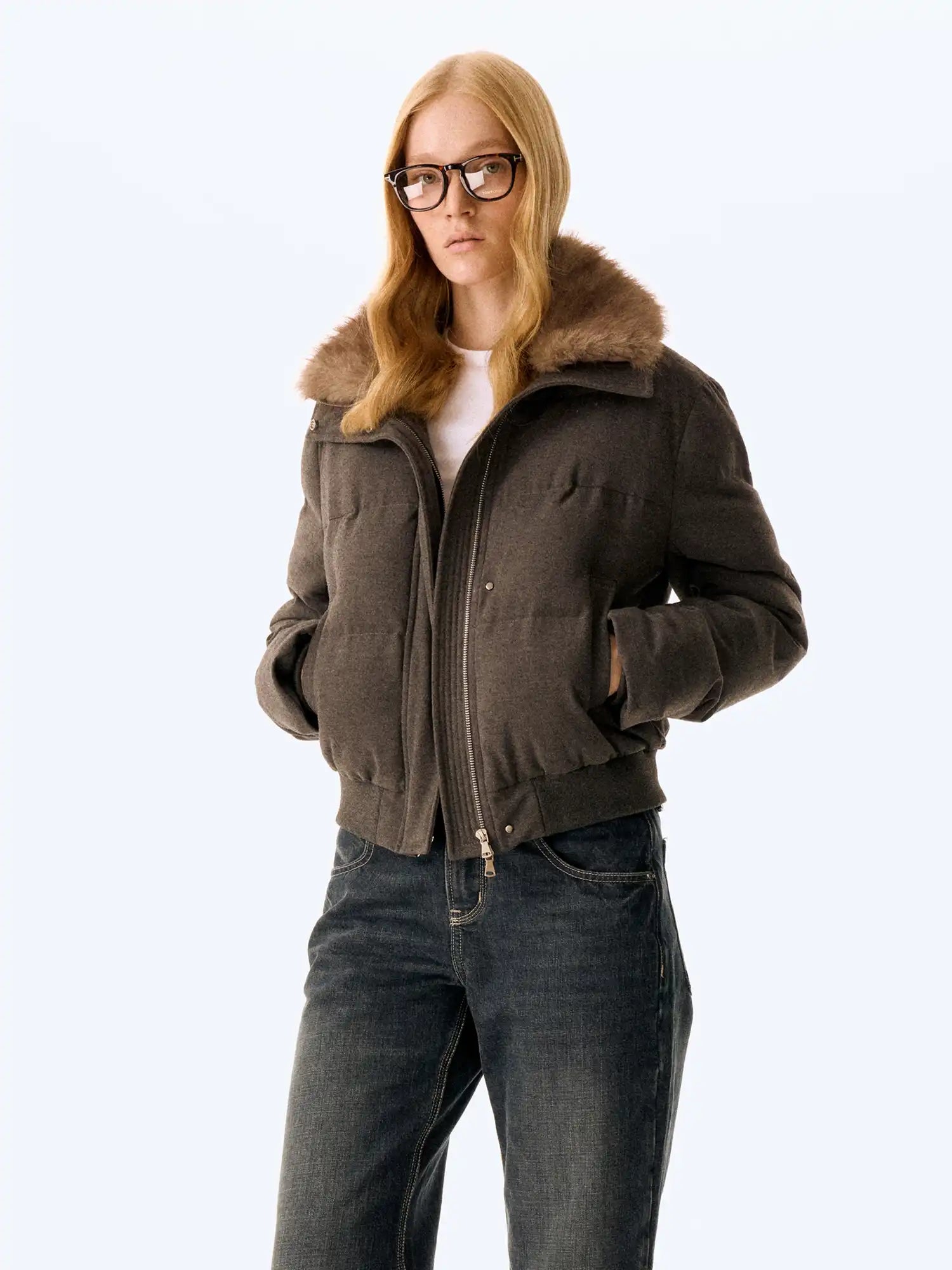 FIRST FLOOR Fur Collar Short Coat | Canton Collective