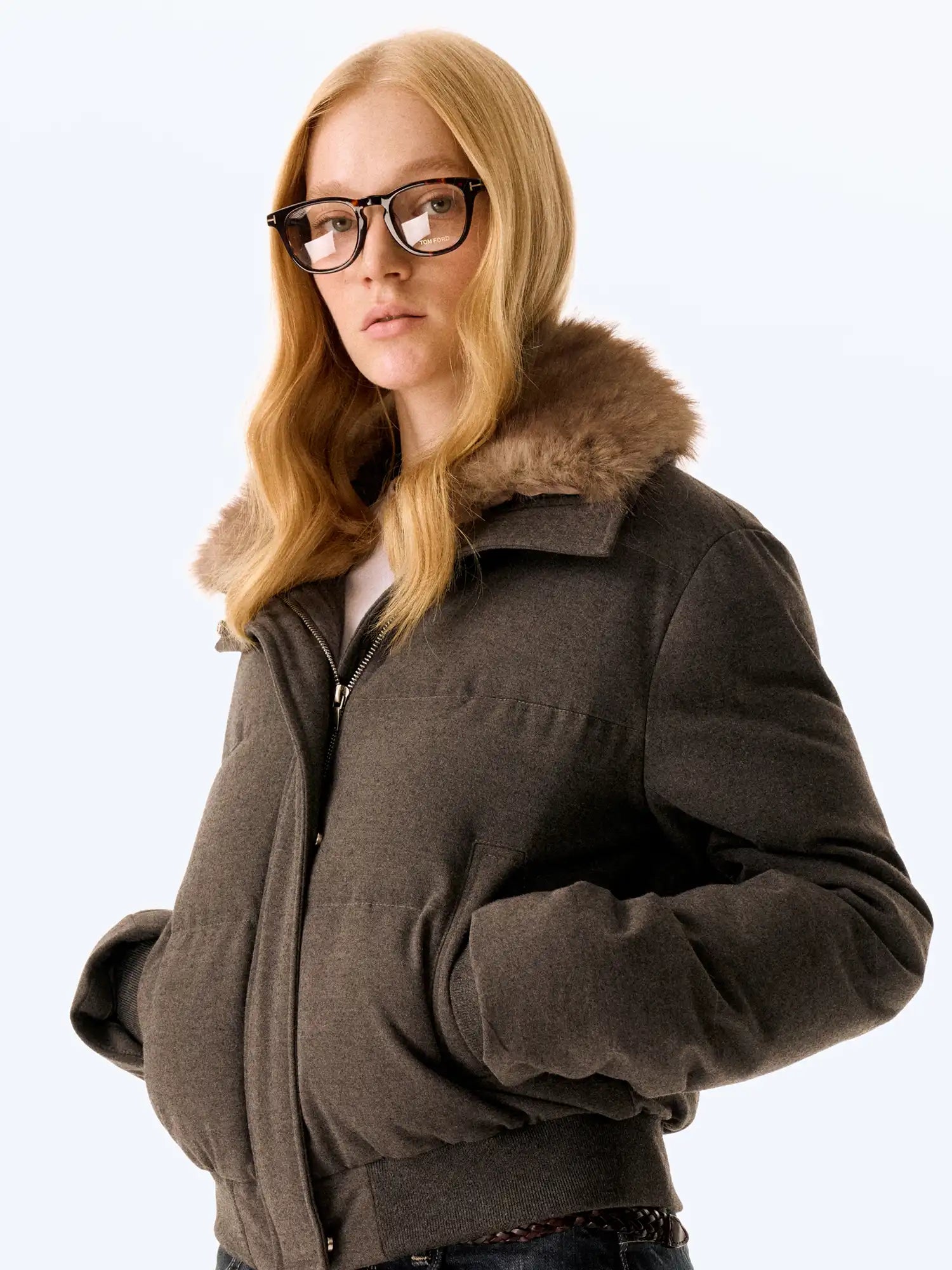 FIRST FLOOR Fur Collar Short Coat | Canton Collective