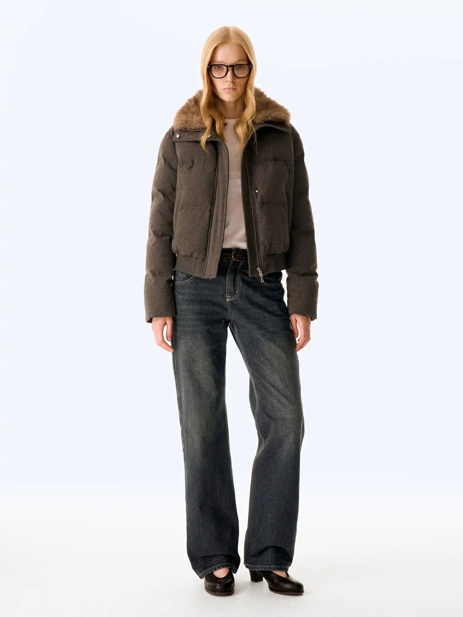 FIRST FLOOR Fur Collar Short Coat | Canton Collective