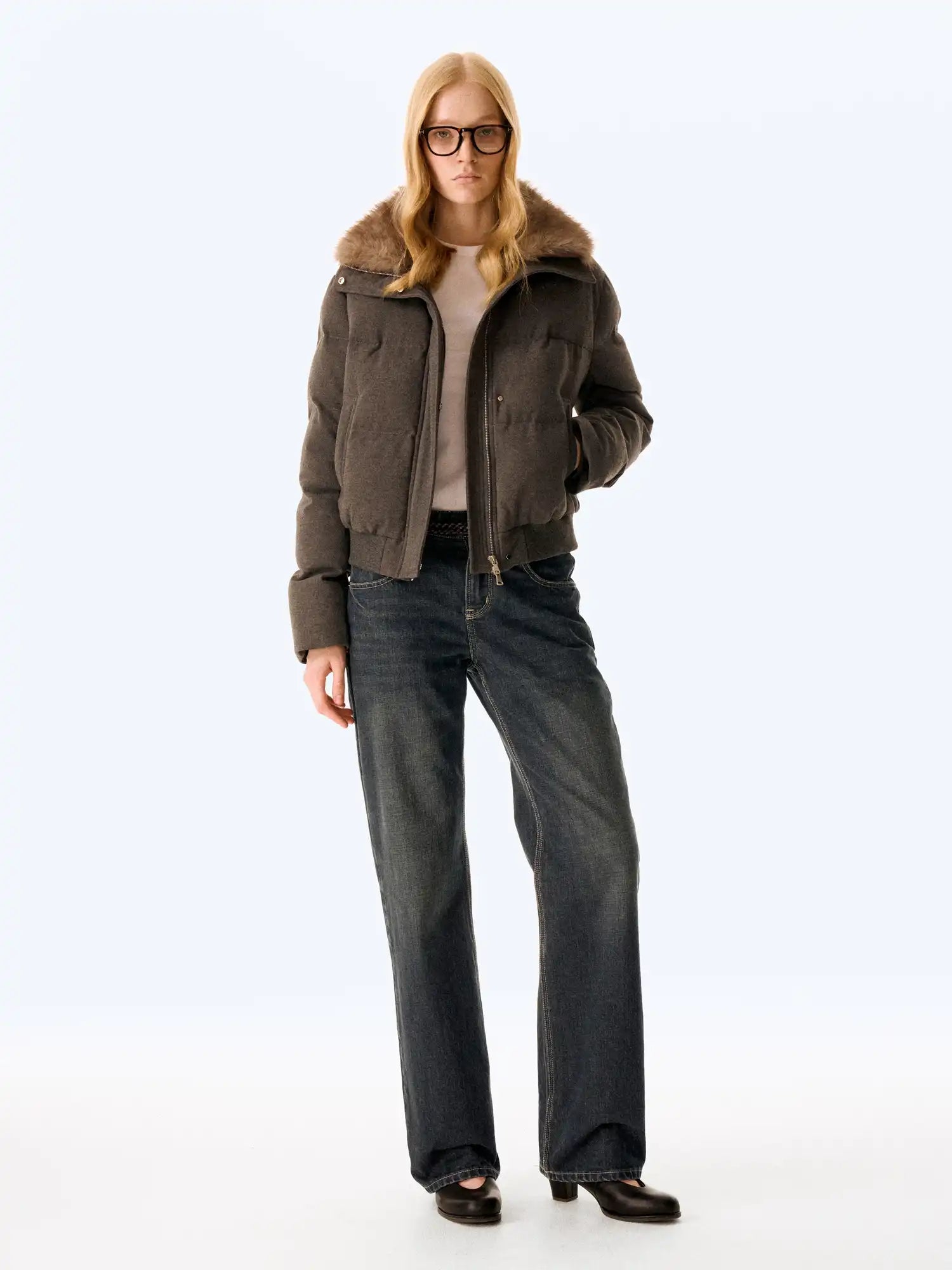 FIRST FLOOR Fur Collar Short Coat | Canton Collective