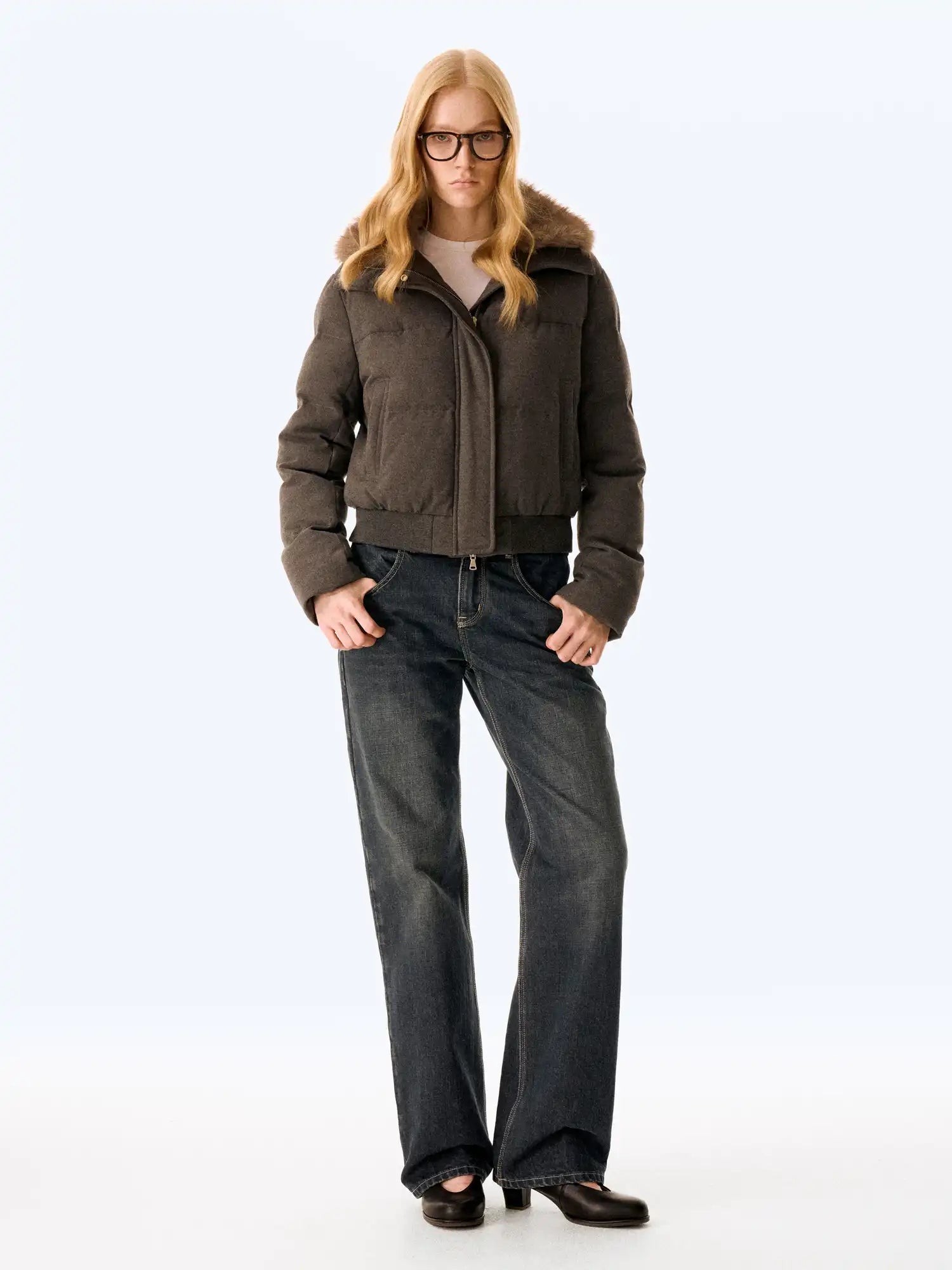 FIRST FLOOR Fur Collar Short Coat | Canton Collective