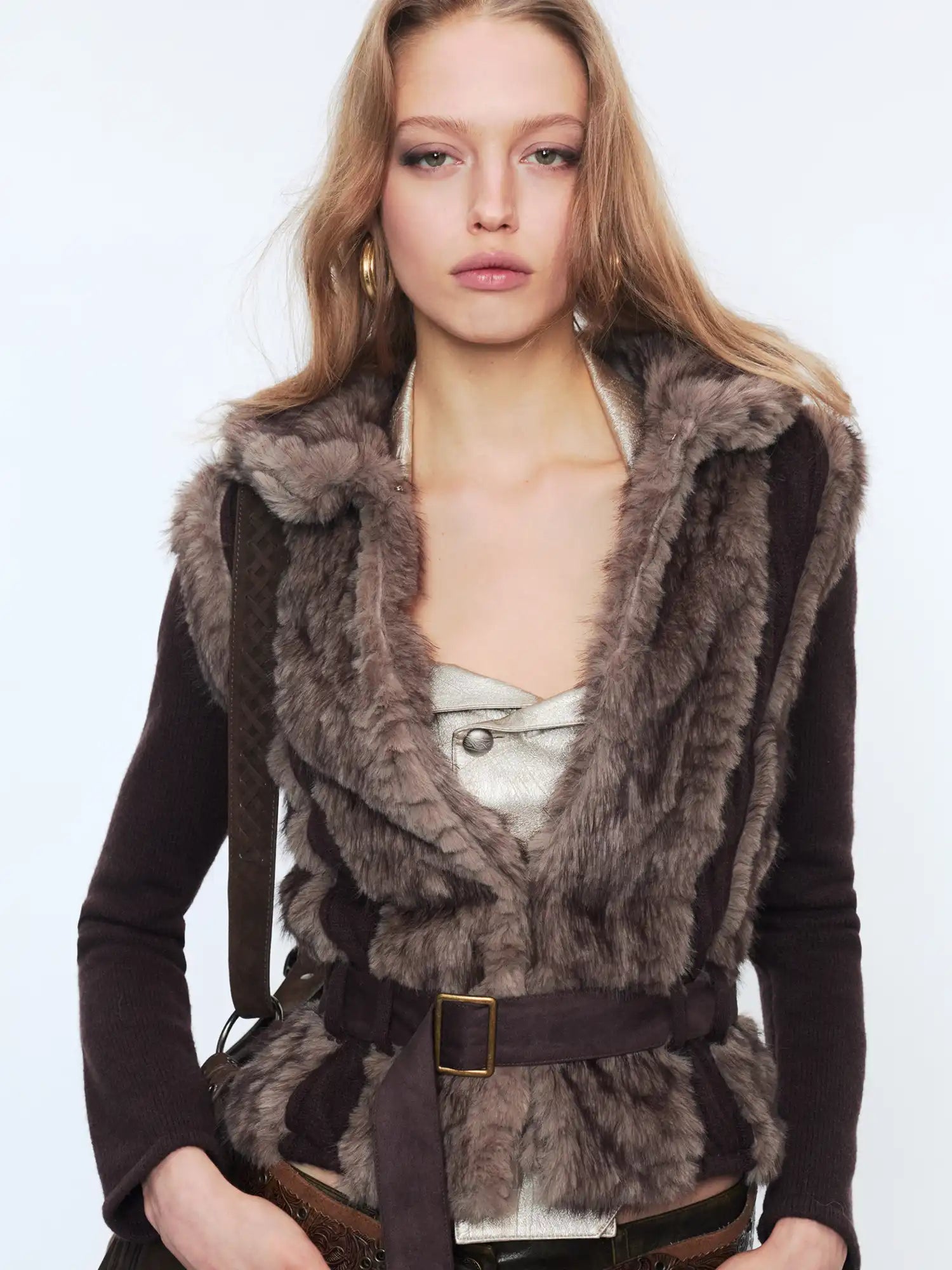 2th Desire Fur Front Knit Back Sweater Jacket | Canton Collective