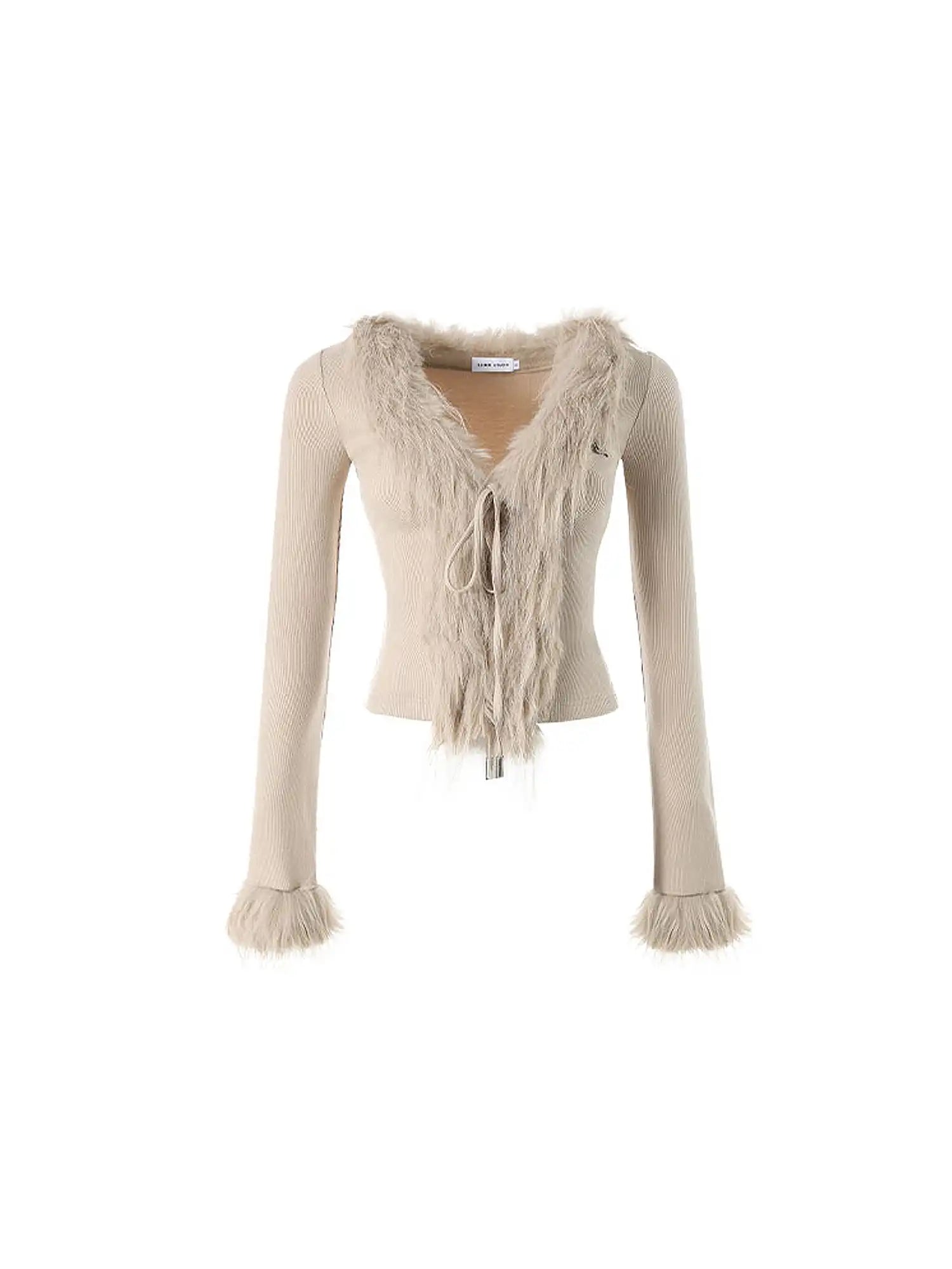 1Jinn Studio Fuzzy V-Neck Knit Top | Canton Collective