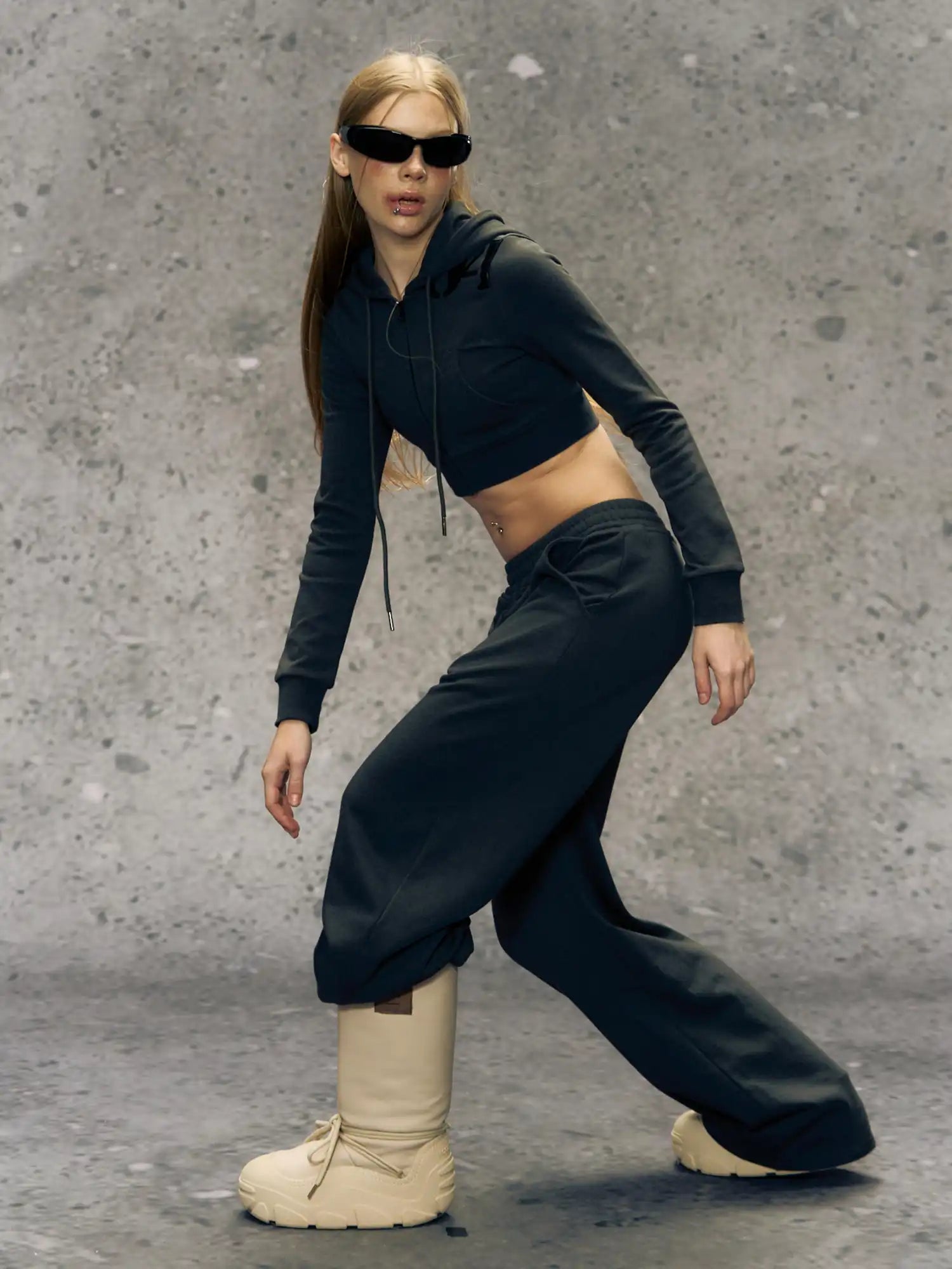 Deleteex Glossy Finish Cropped Hoodie | Canton Collective