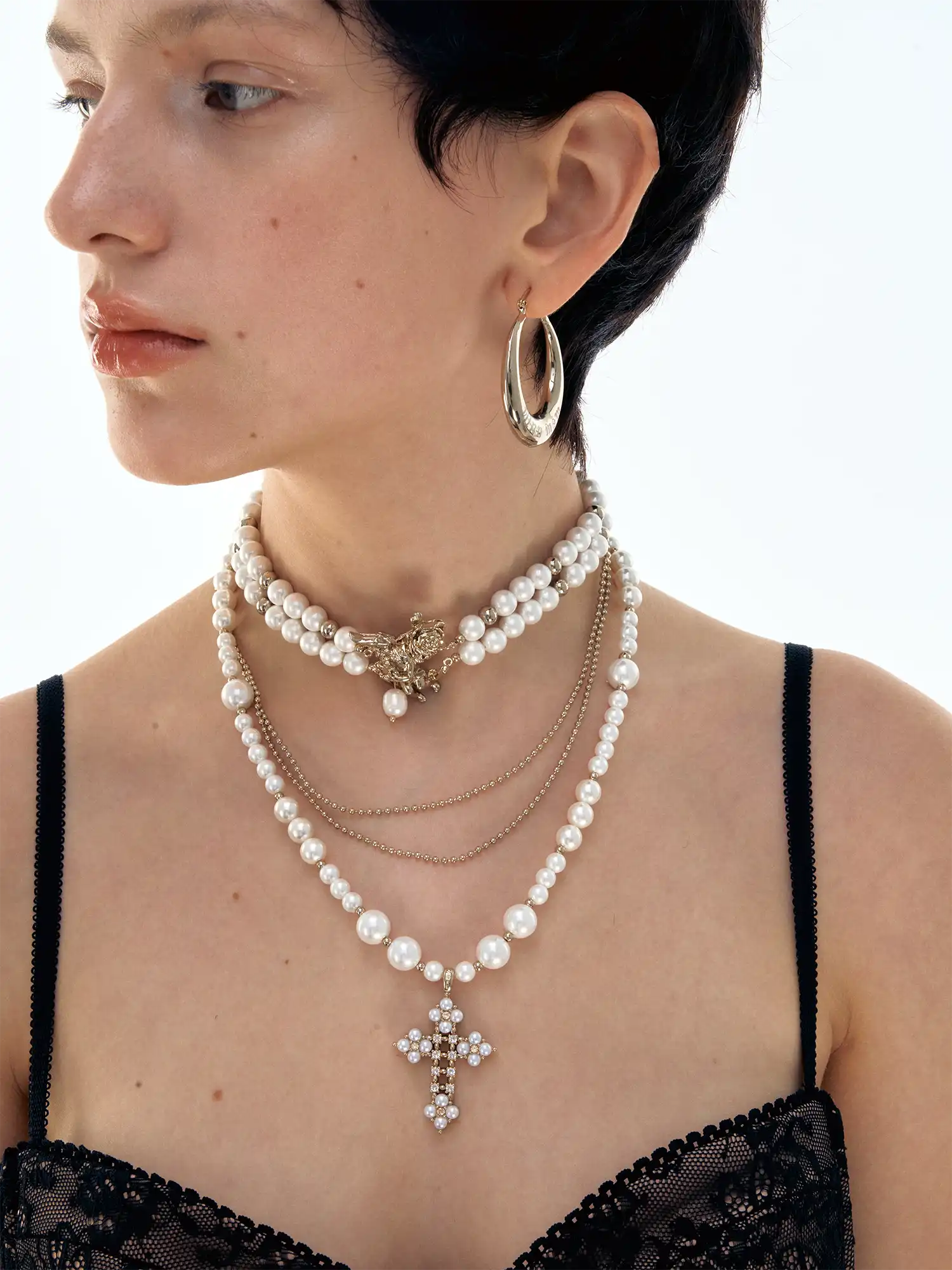 1Jinn M2M Gothic Angel Pearl Choker | Canton Collective