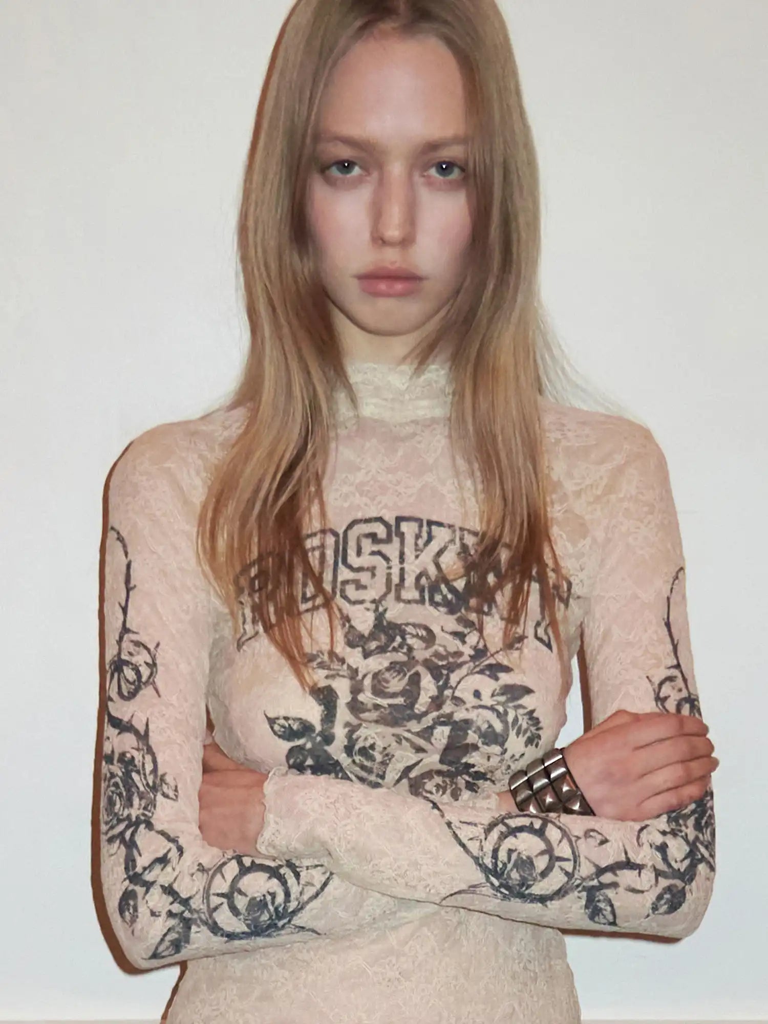 1Jinn Studio Gothic Mystery Lace Nude Top | Canton Collective