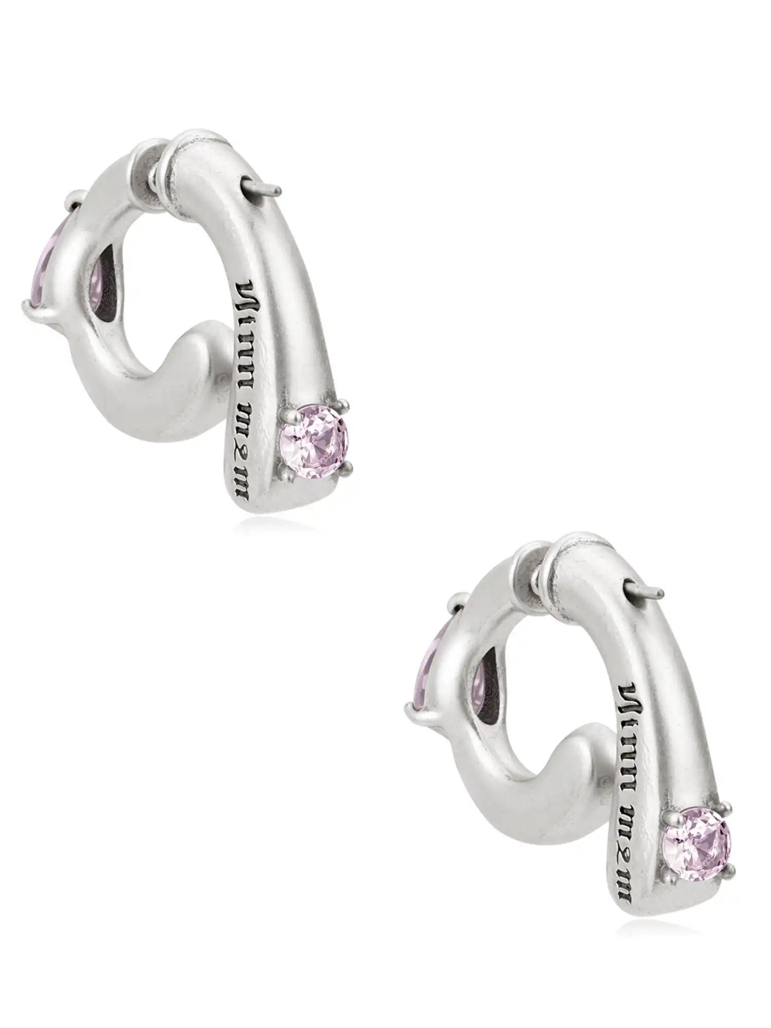 1Jinn M2M Gothic Script Engraved Chunky Hoop Earrings | Canton Collective