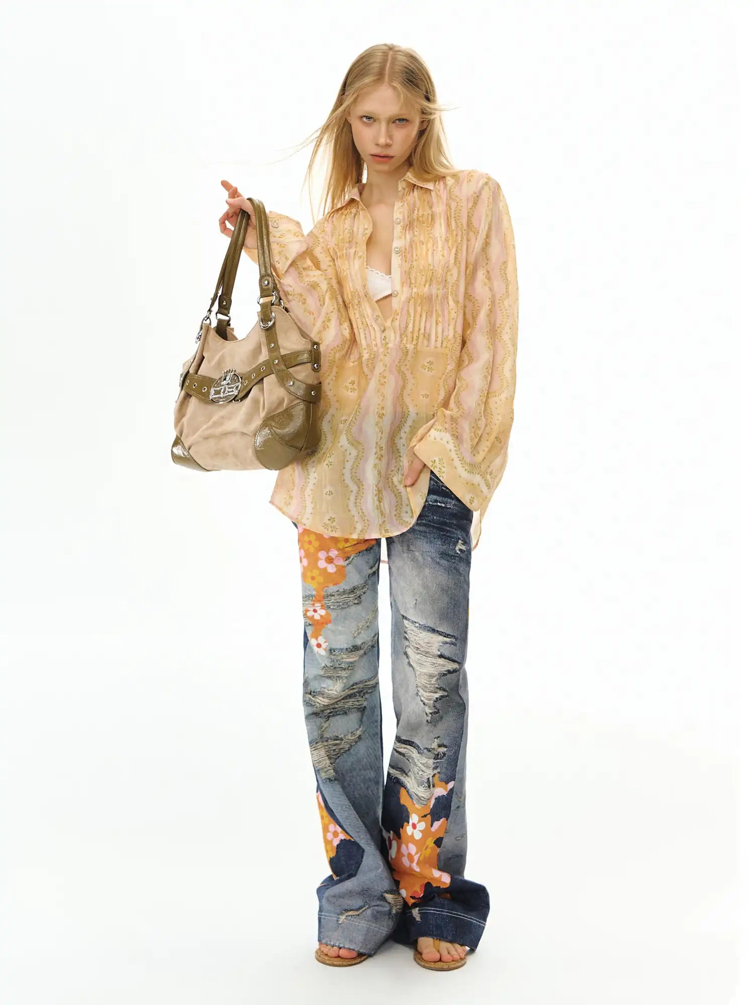 Deleteex Graffiti Patchwork Flare Jeans | Canton Collective