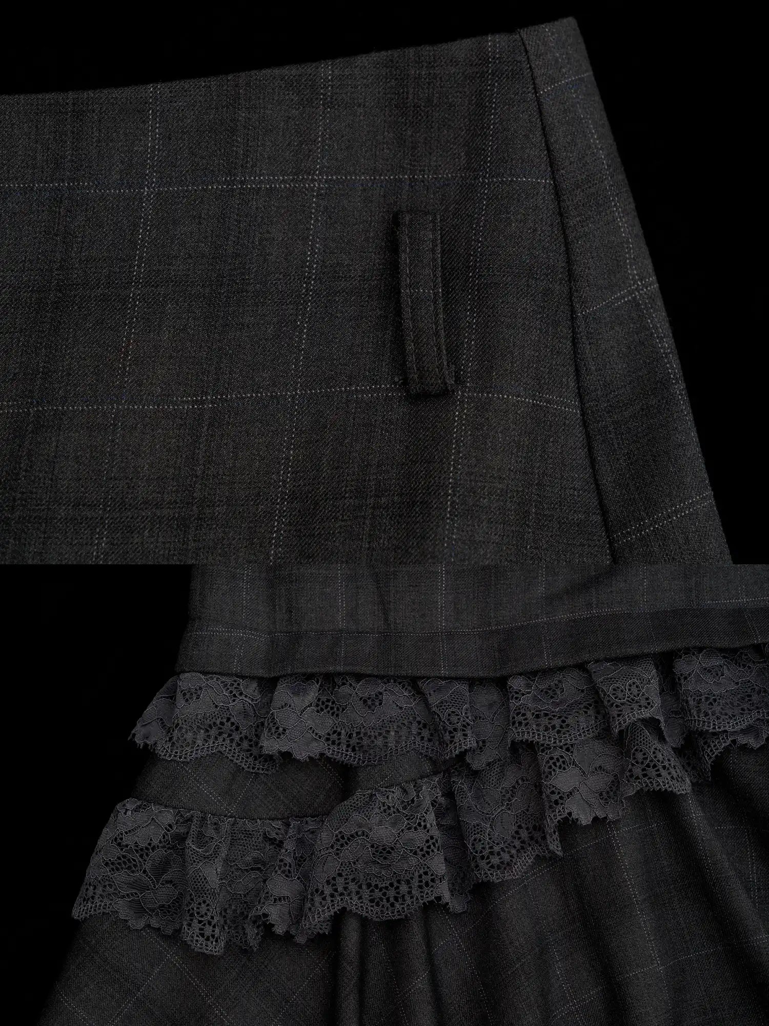 MAMC Gray Plaid Handkerchief Hem Skirt | Canton Collective