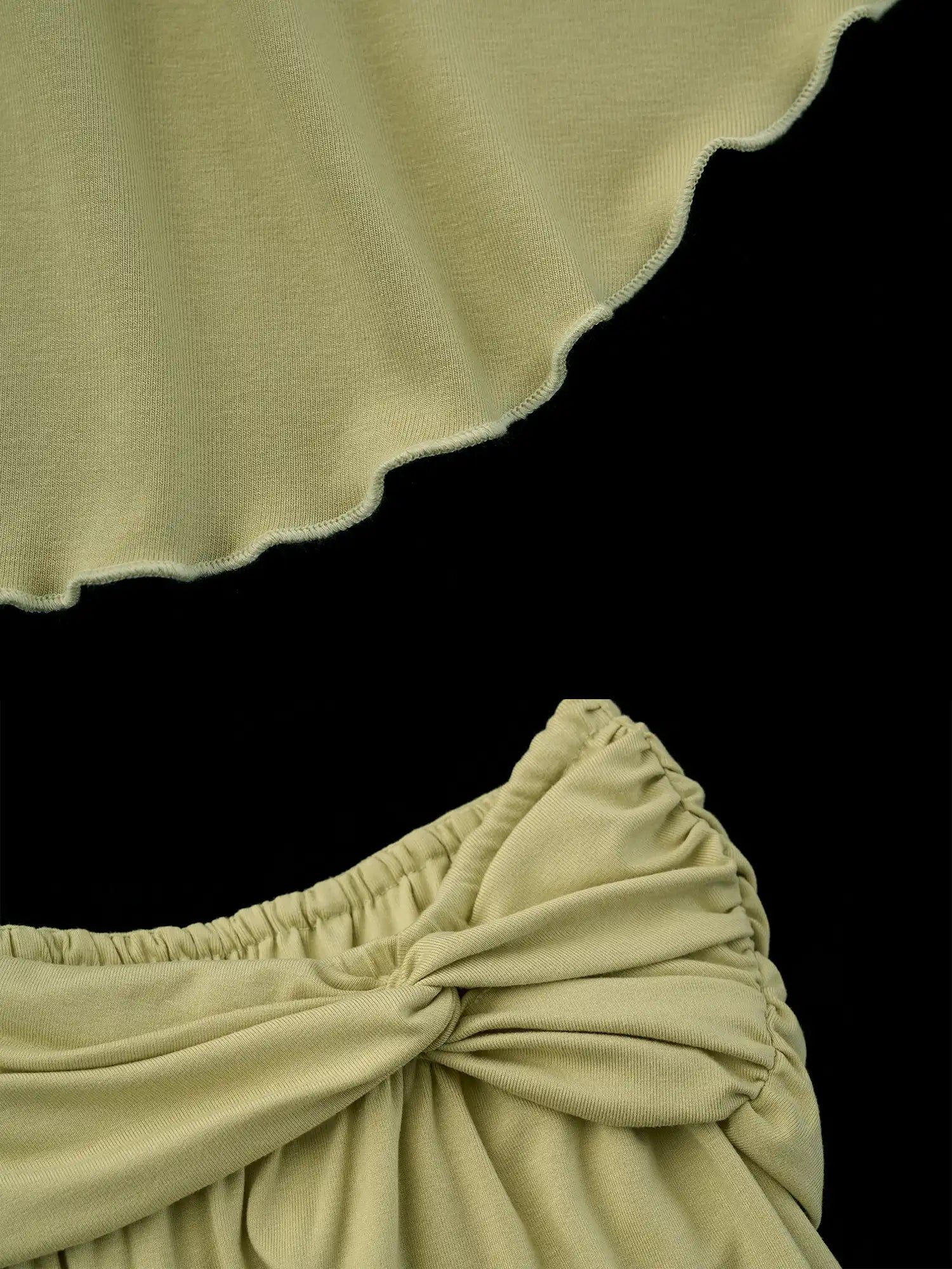 MAMC Green Fold Over Asymmetric Hem Midi Skirt | Canton Collective