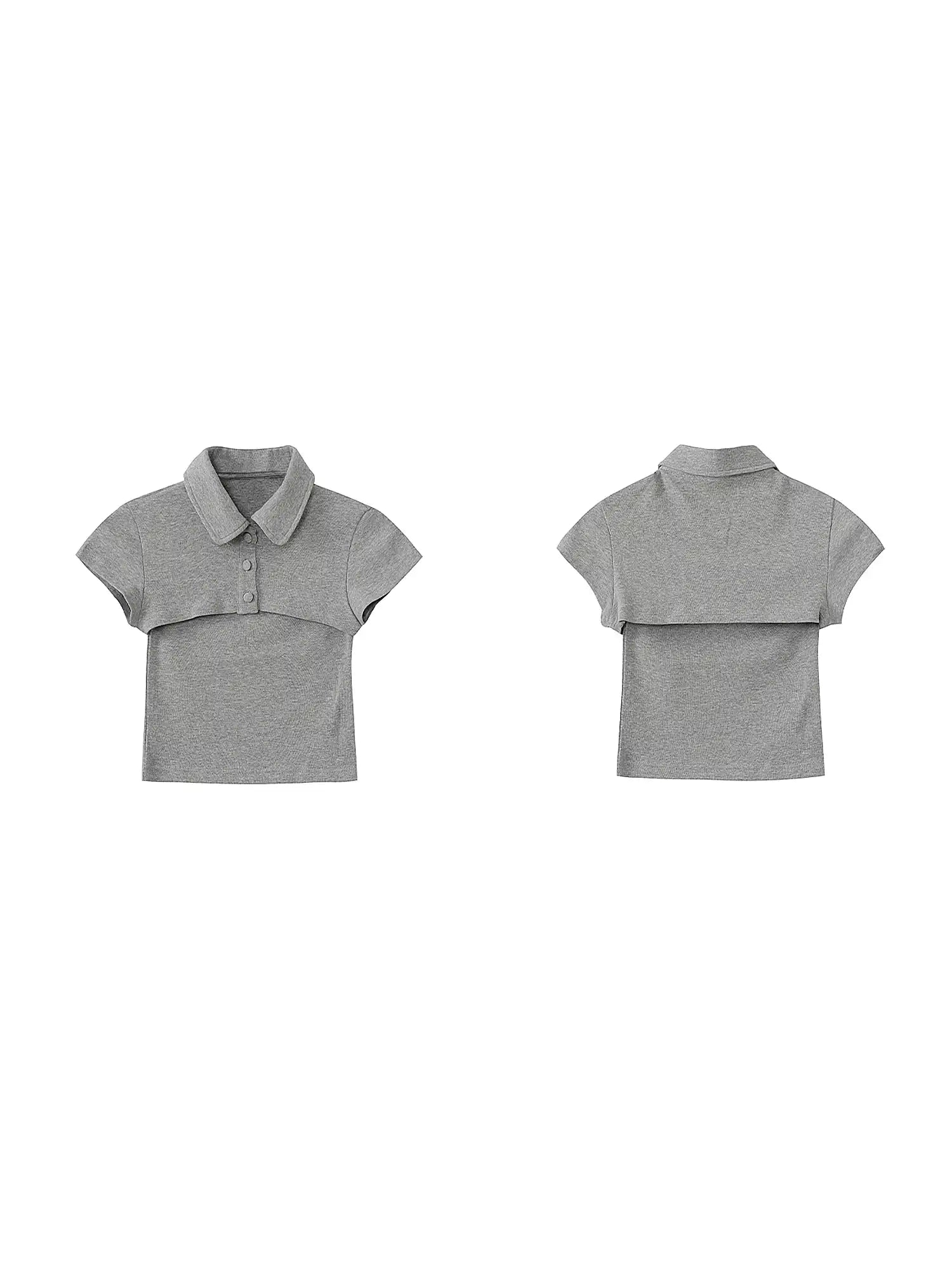 Deleteex Grey Two piece Cropped Bolero Top | Canton Collective