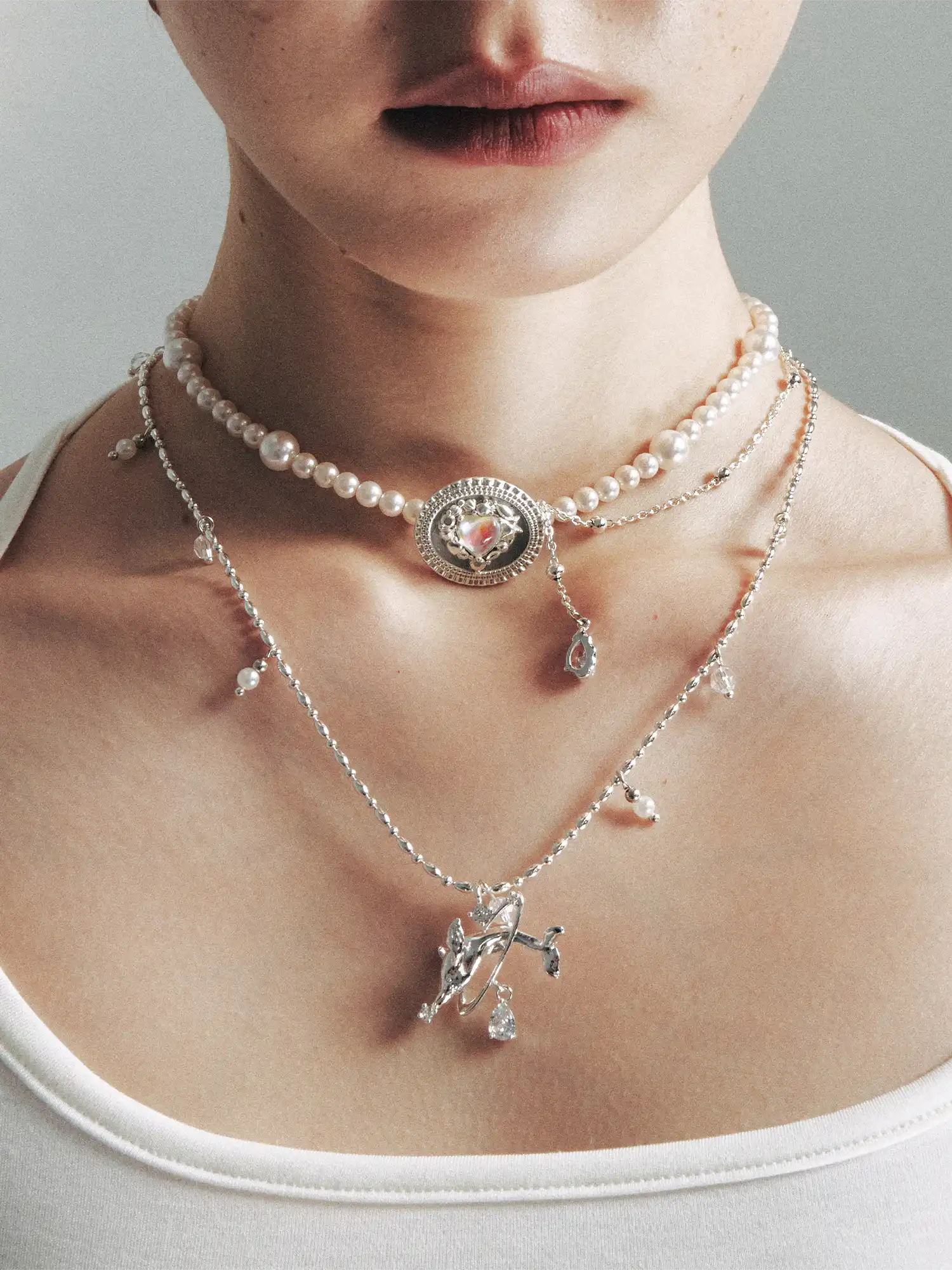1Jinn M2M Heart Opal Pearl Necklace | Canton Collective