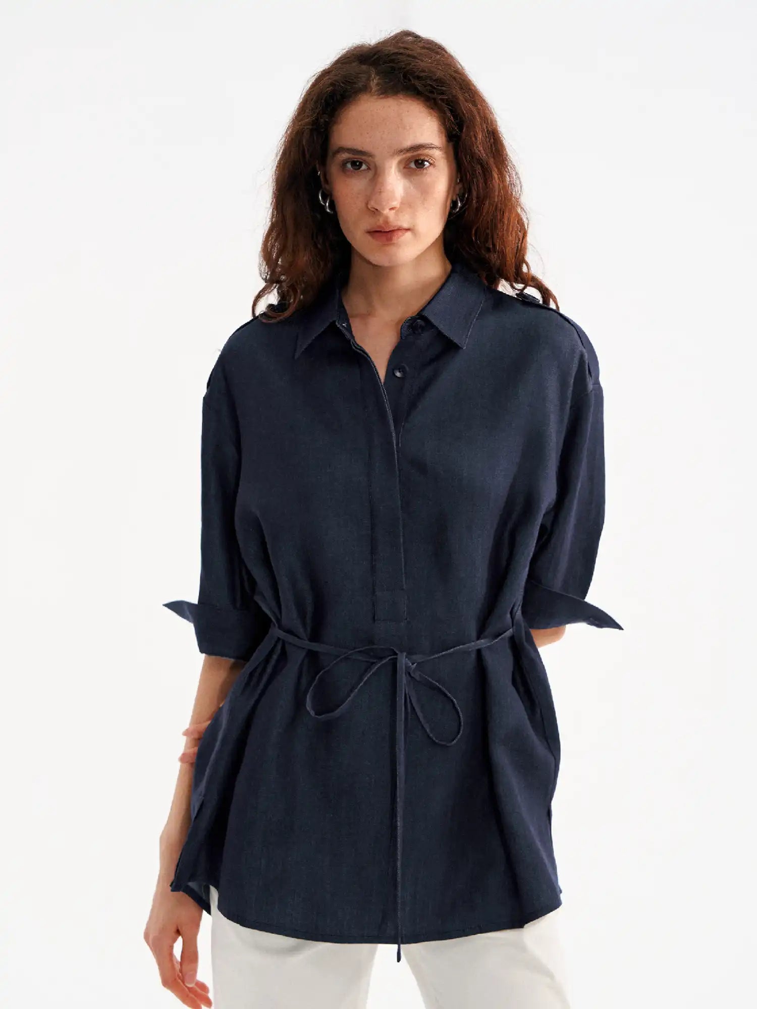 Muse Naps Henley Denim Tunic Shirt Top | Canton Collective