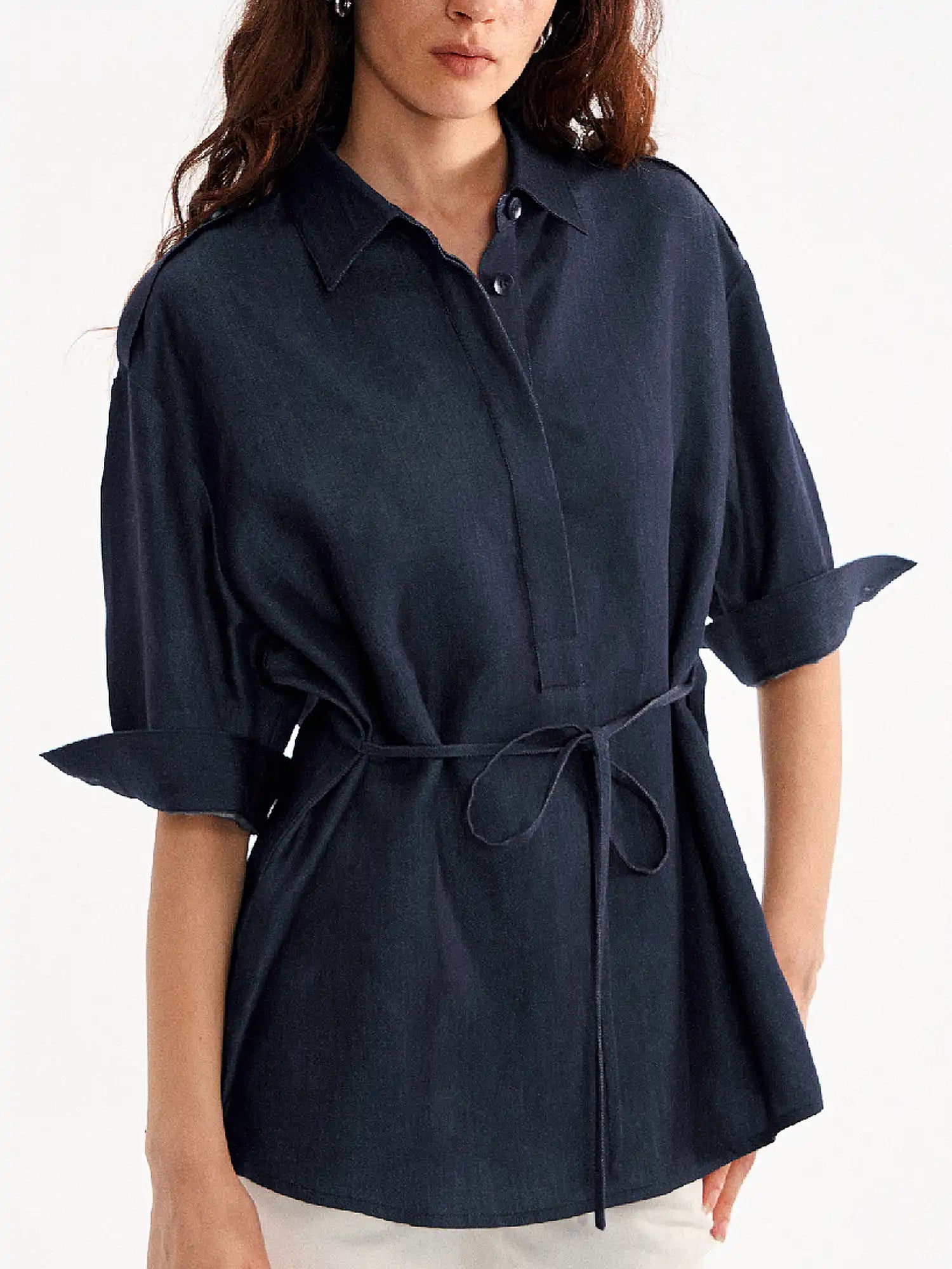 Muse Naps Henley Denim Tunic Shirt Top | Canton Collective
