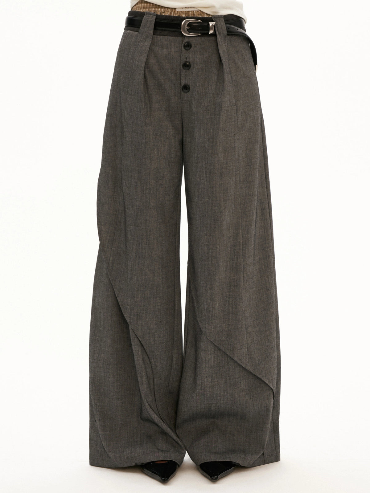 MAMC High Rise Button Fly Wide Leg Trouser | Canton Collective