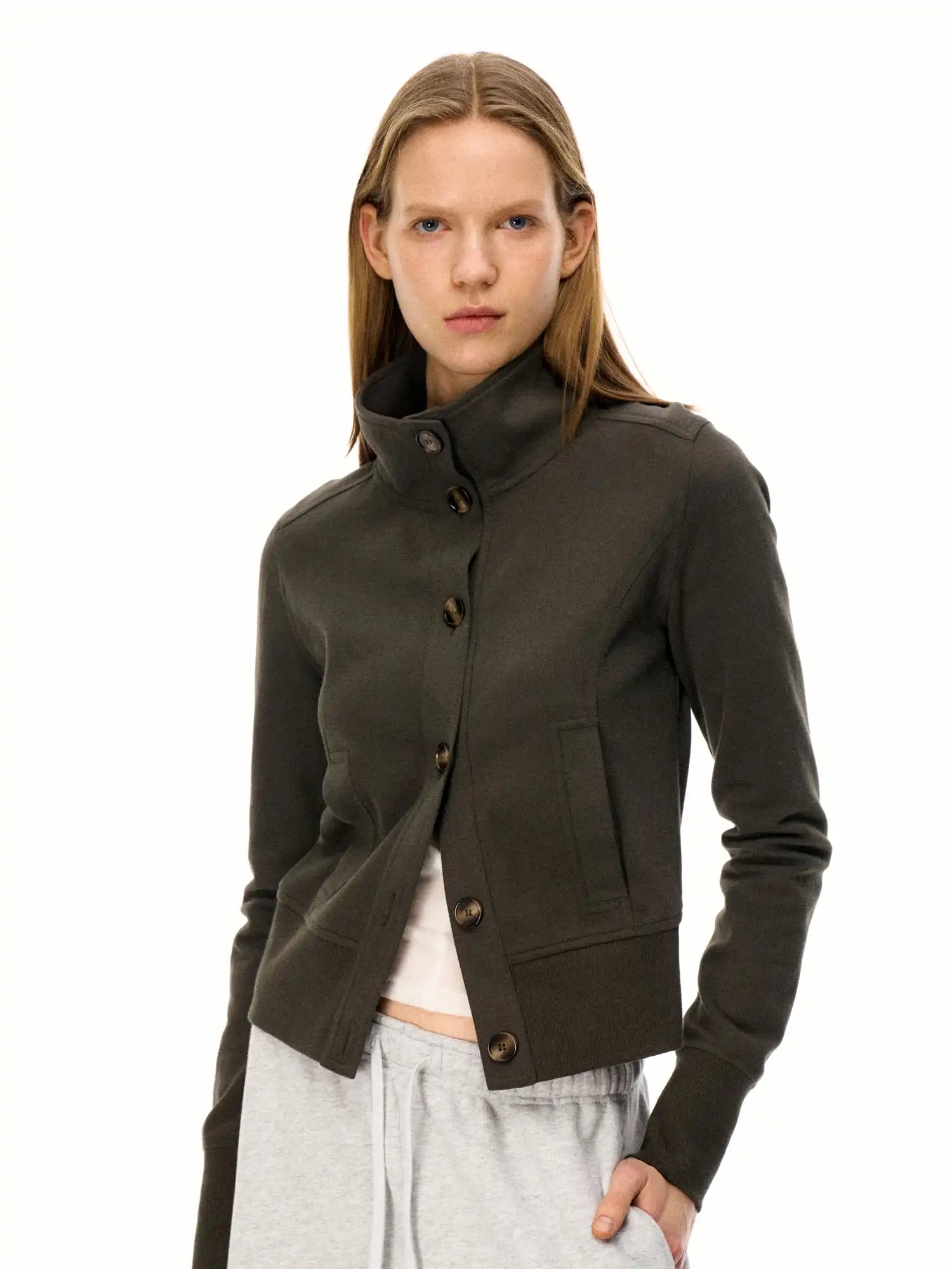 FirstFloor Highly Elastic Knitted Turtleneck Jacket | Canton Collective