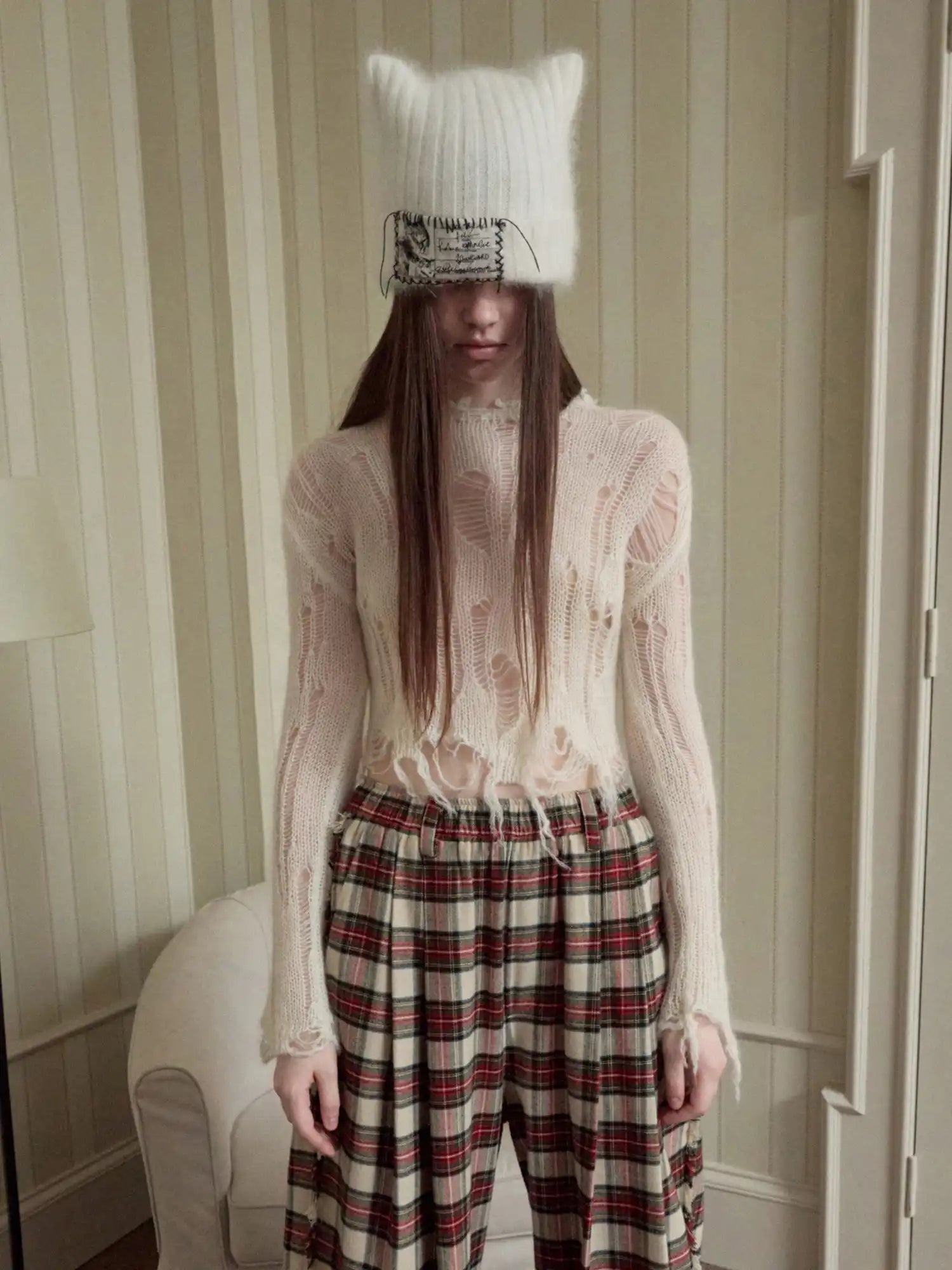 1Jinn Studio Holey Mohair Crop Sweater | Canton Collective