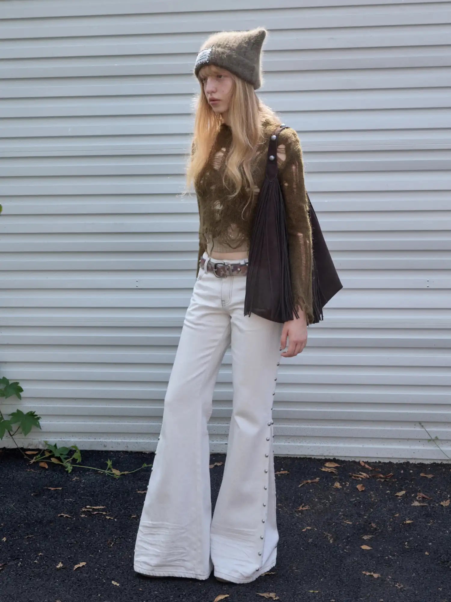 1Jinn Studio Holey Mohair Crop Sweater | Canton Collective