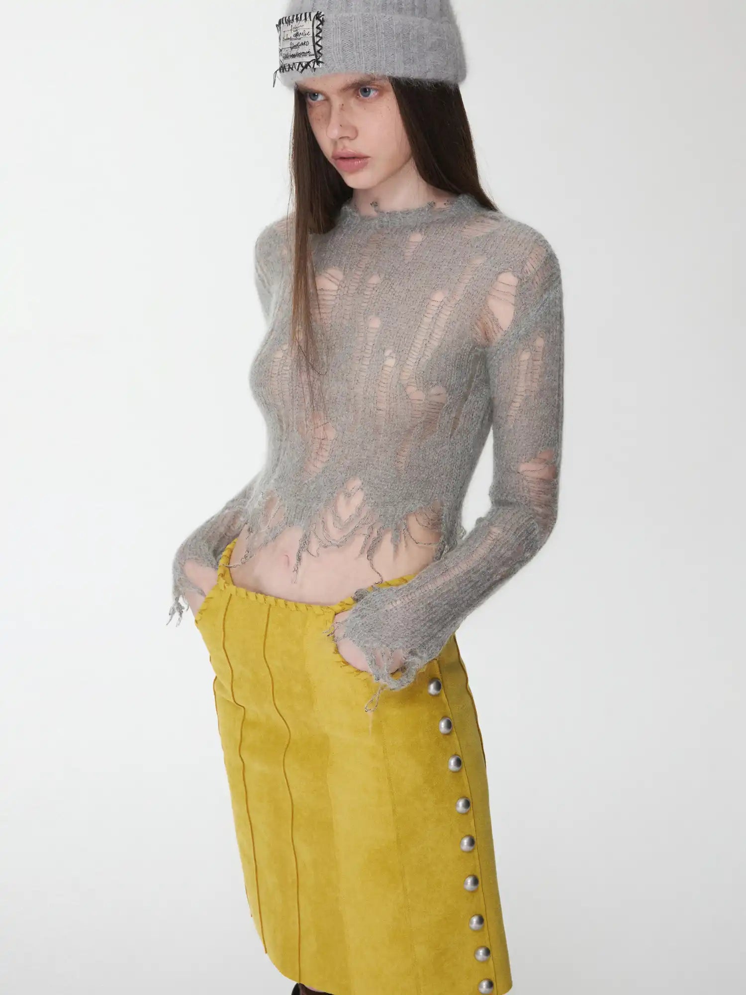 1Jinn Studio Holey Mohair Crop Sweater | Canton Collective
