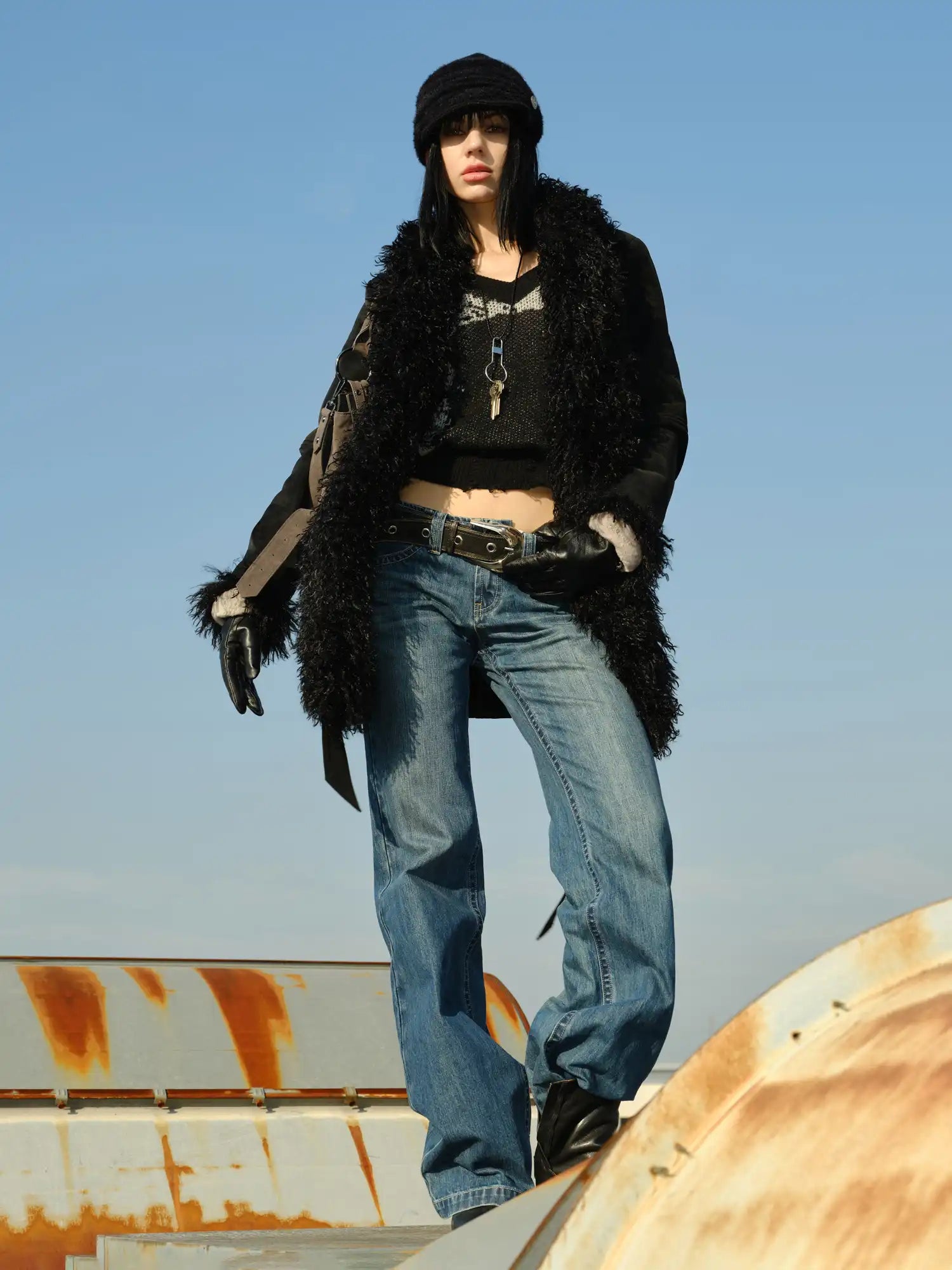 2th Desire Horn-Buttoned Fur Coat | Canton Collective