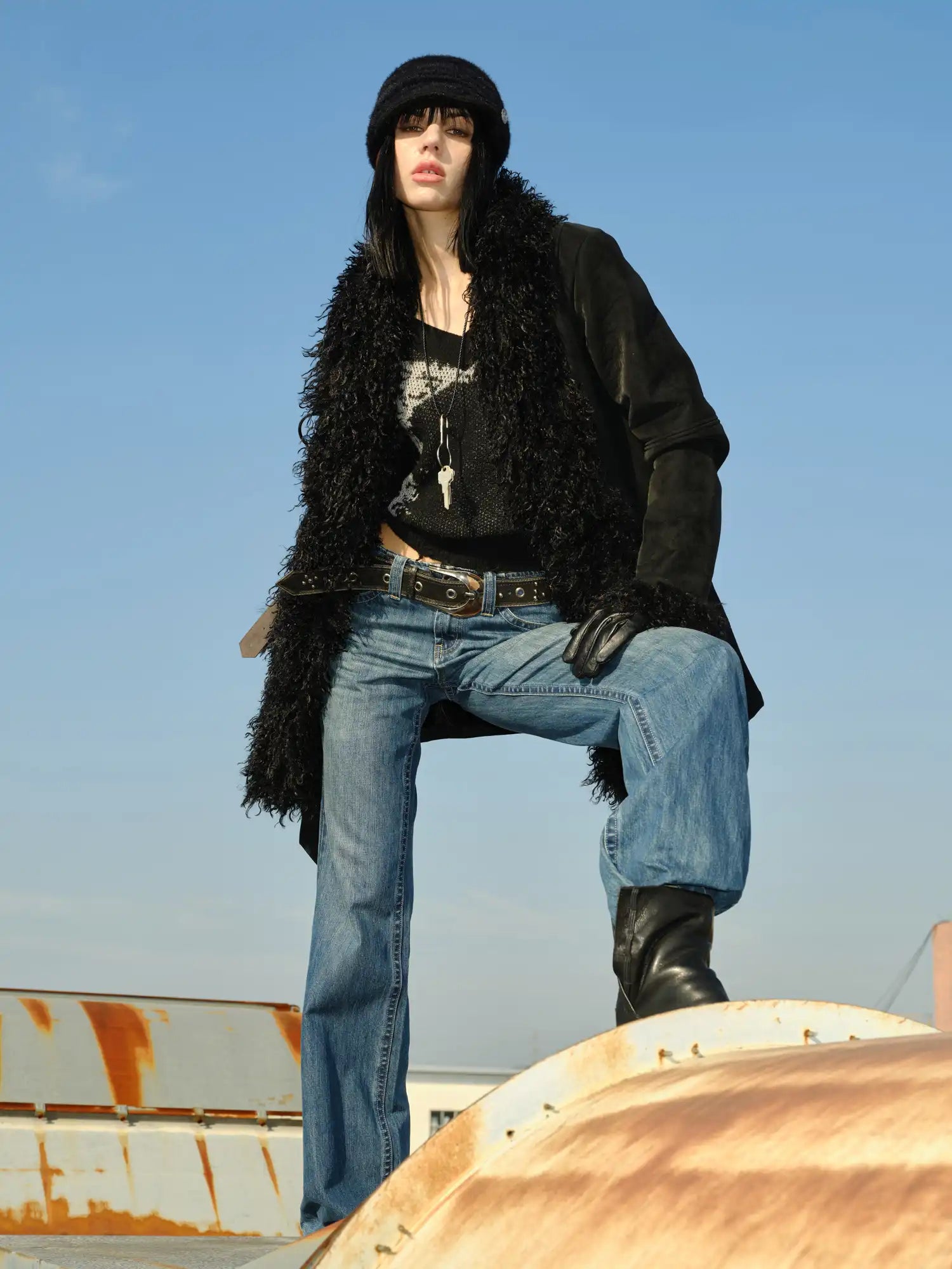 2th Desire Horn-Buttoned Fur Coat | Canton Collective