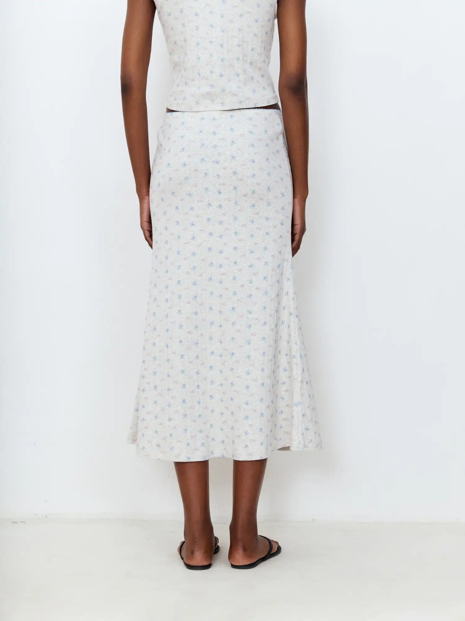 FirstFloor Lace-Trimmed Knit Midi Skirt | Canton Collective