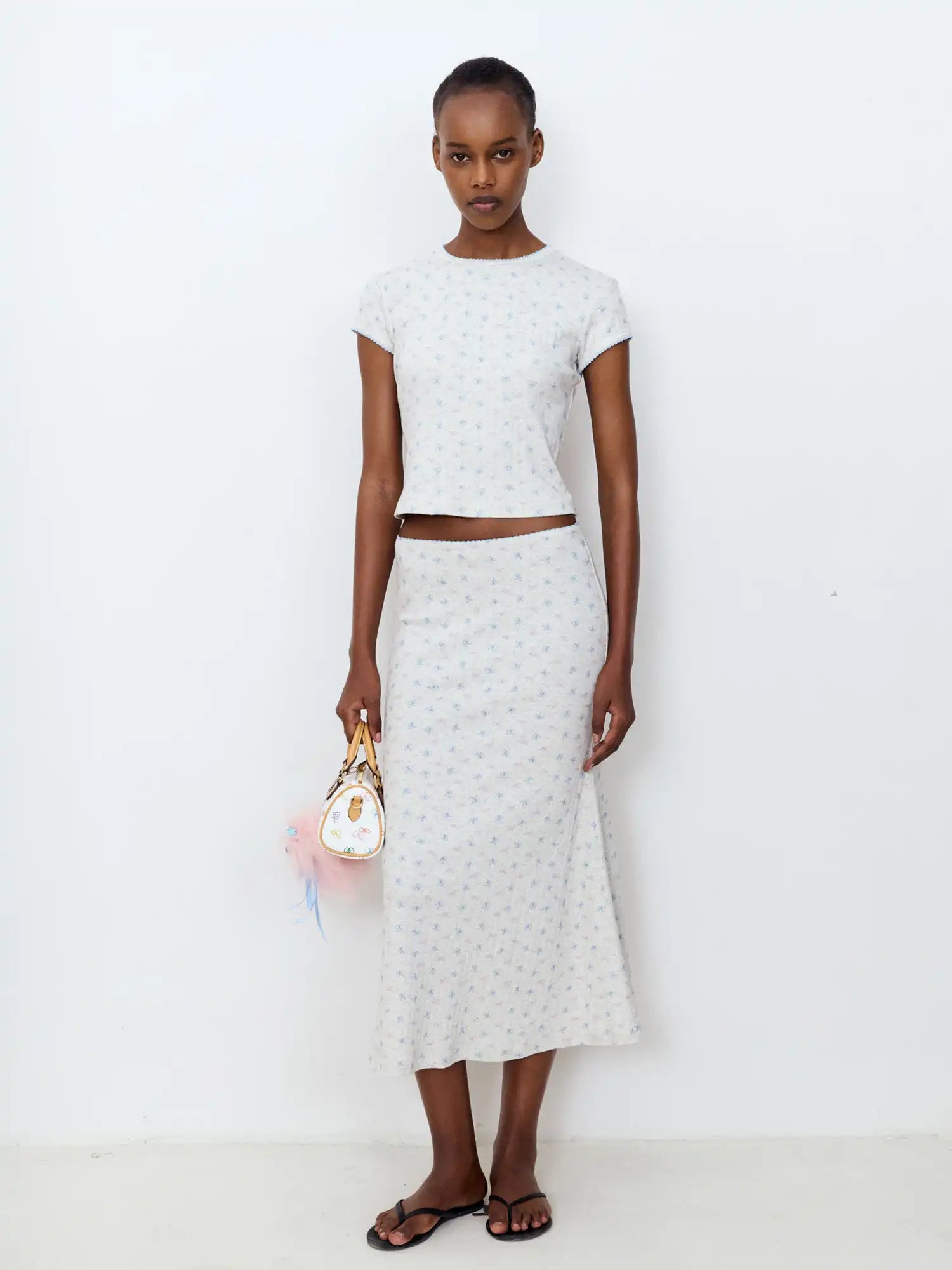 FirstFloor Lace-Trimmed Knit Midi Skirt | Canton Collective