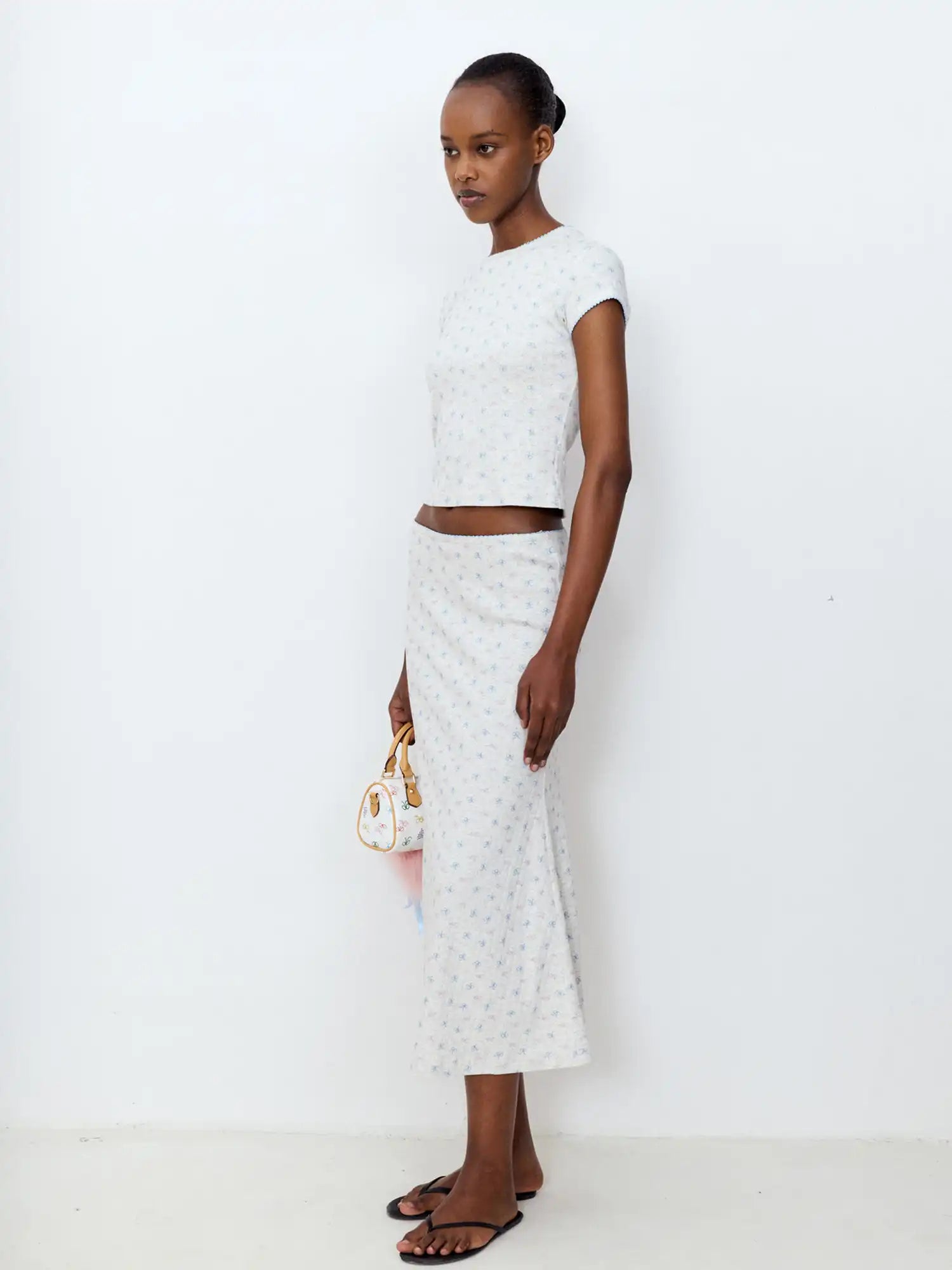 FirstFloor Lace-Trimmed Knit Midi Skirt | Canton Collective