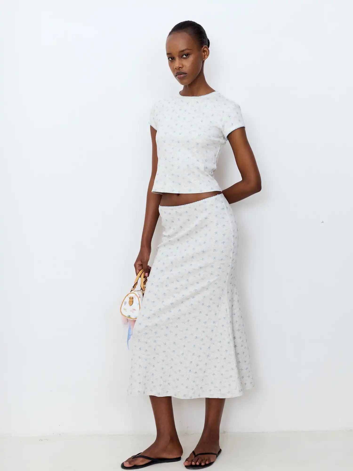 FirstFloor Lace-Trimmed Knit Midi Skirt | Canton Collective