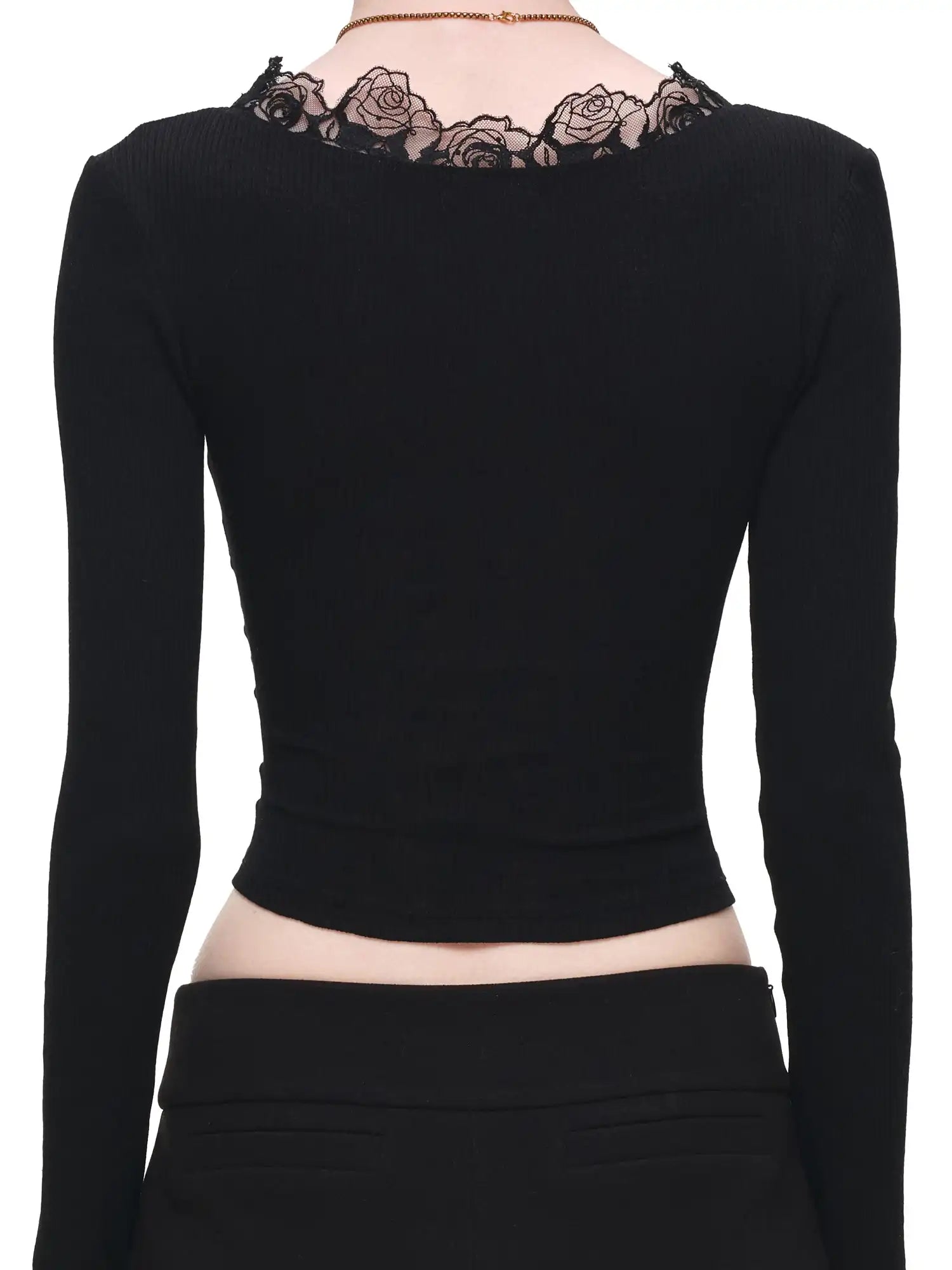 1Jinn Studio Lace-Up Front Long Sleeve Knit Corset Top | Canton Collective